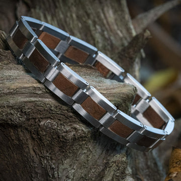 Classic TimberWood (Walnoot + RVS) - Houten armband