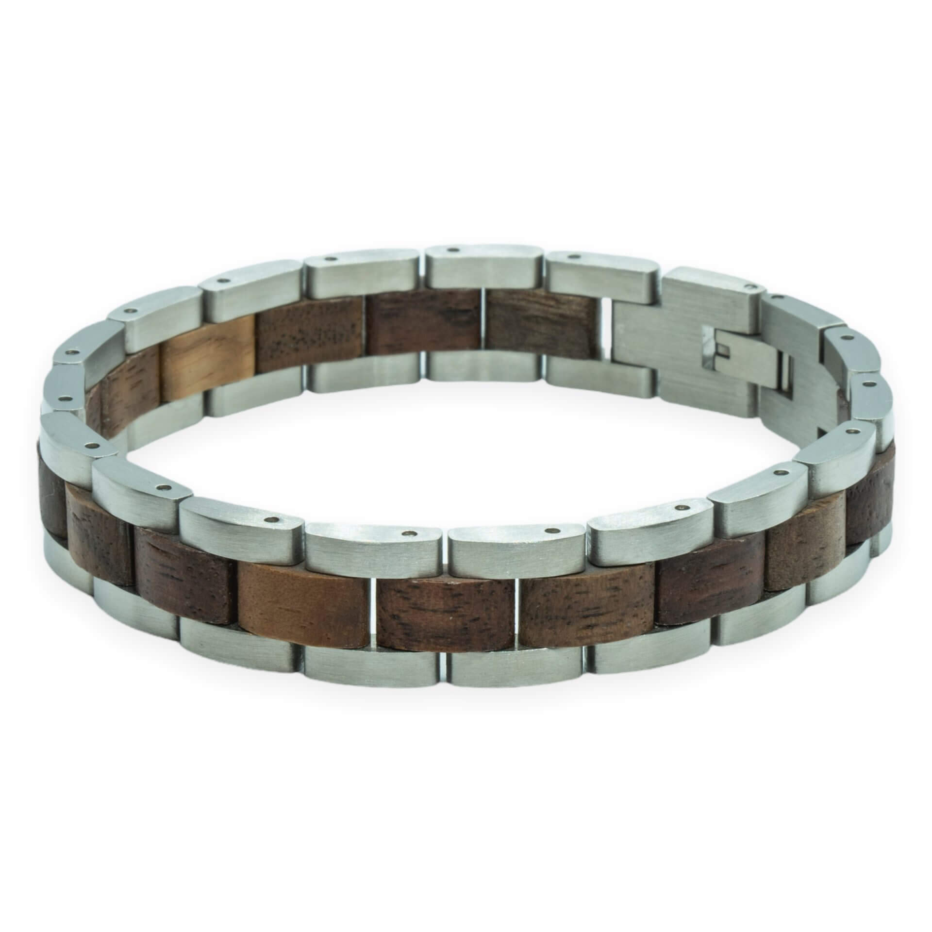 TimberWood – Mont Blanc (Walnoot + RVS) – Houten armband