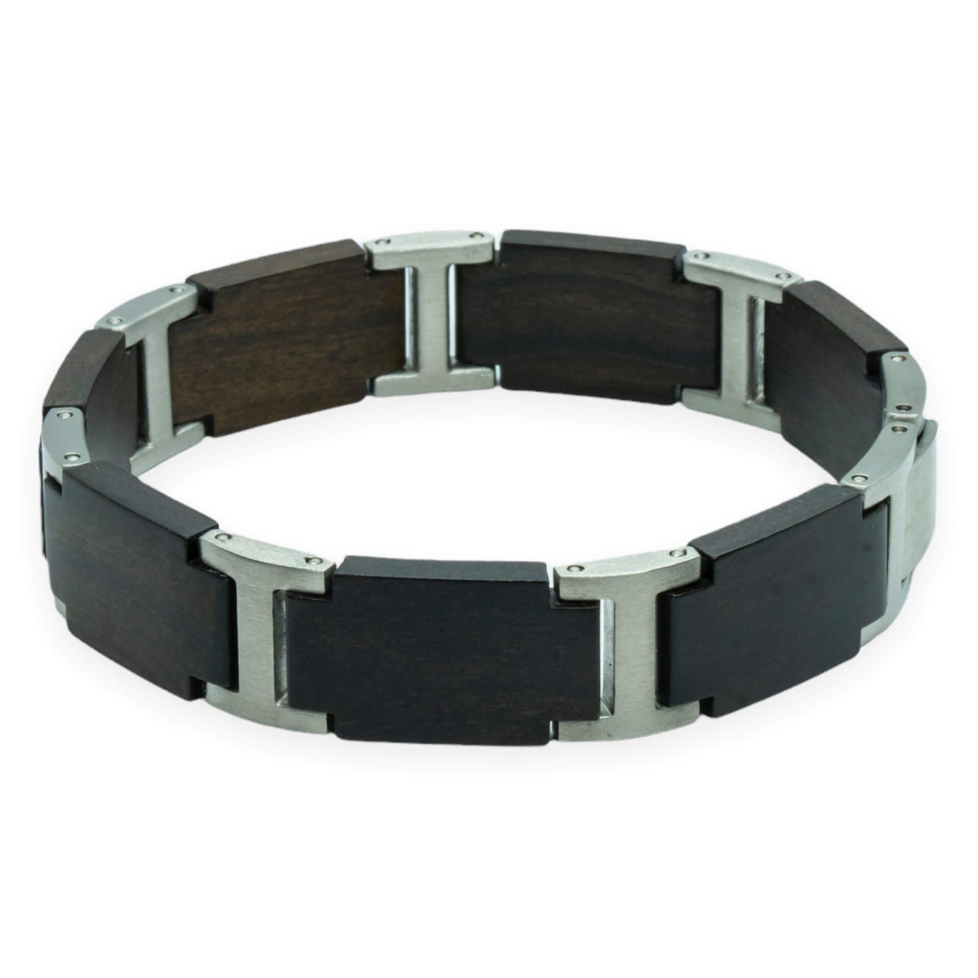 Gaia – Ebbenhout & Roestvrij Staal Houten Armband