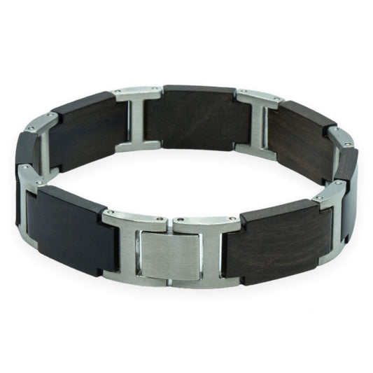 The Eco System (Ebony / Stainless Steel) - Gelang kayu