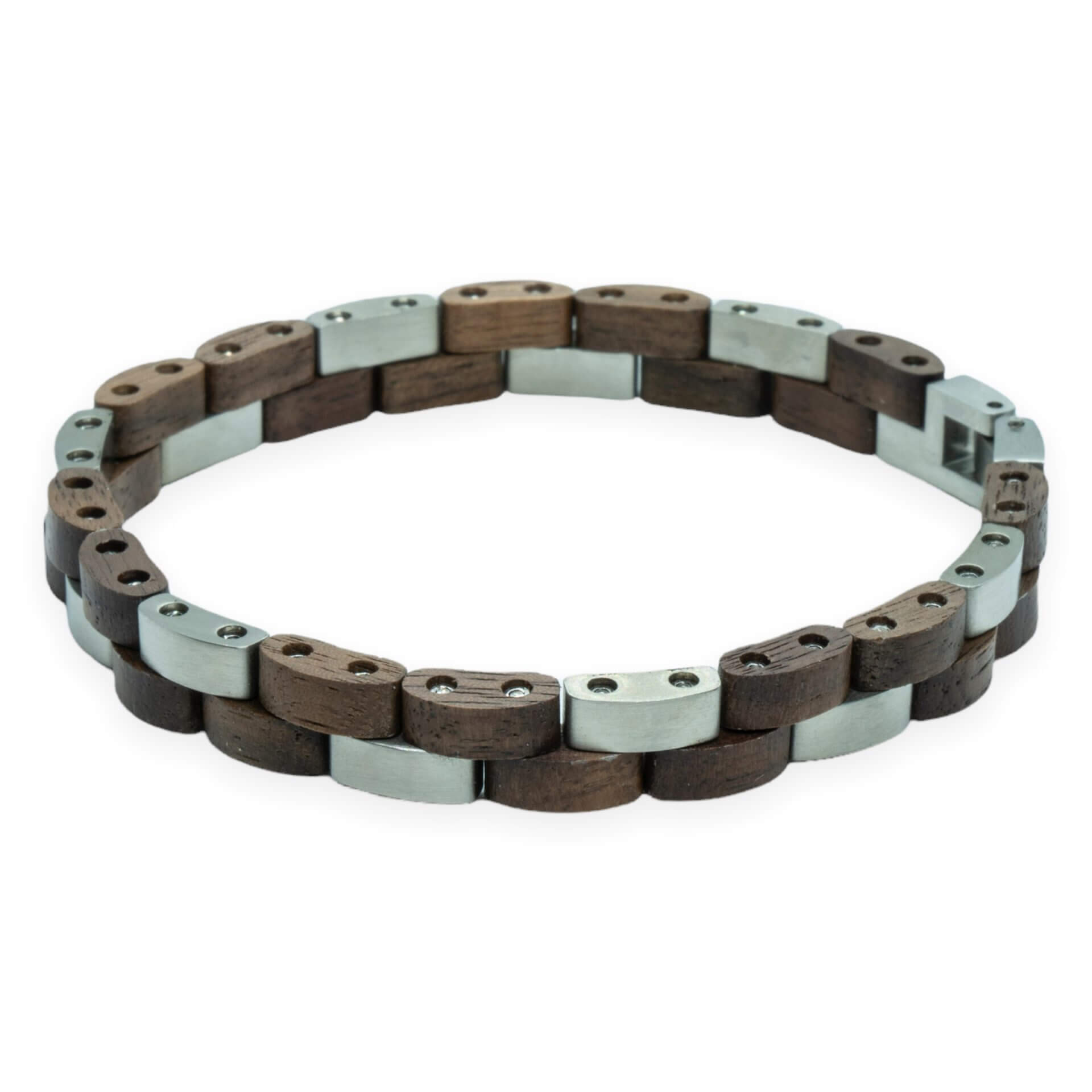 Gasherbrum – Walnoot & Roestvrij Staal Houten Armband | TimberWood