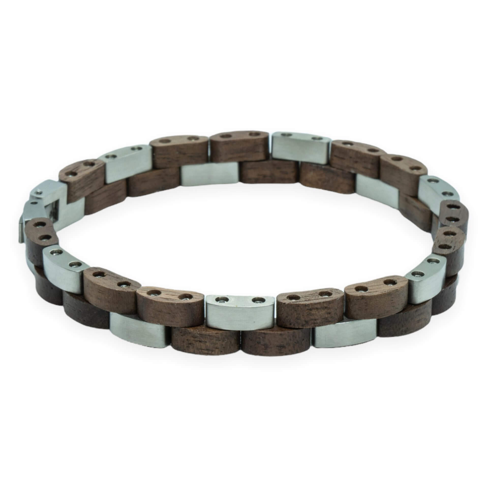 Gasherbrum – Walnoot & Roestvrij Staal Houten Armband | TimberWood