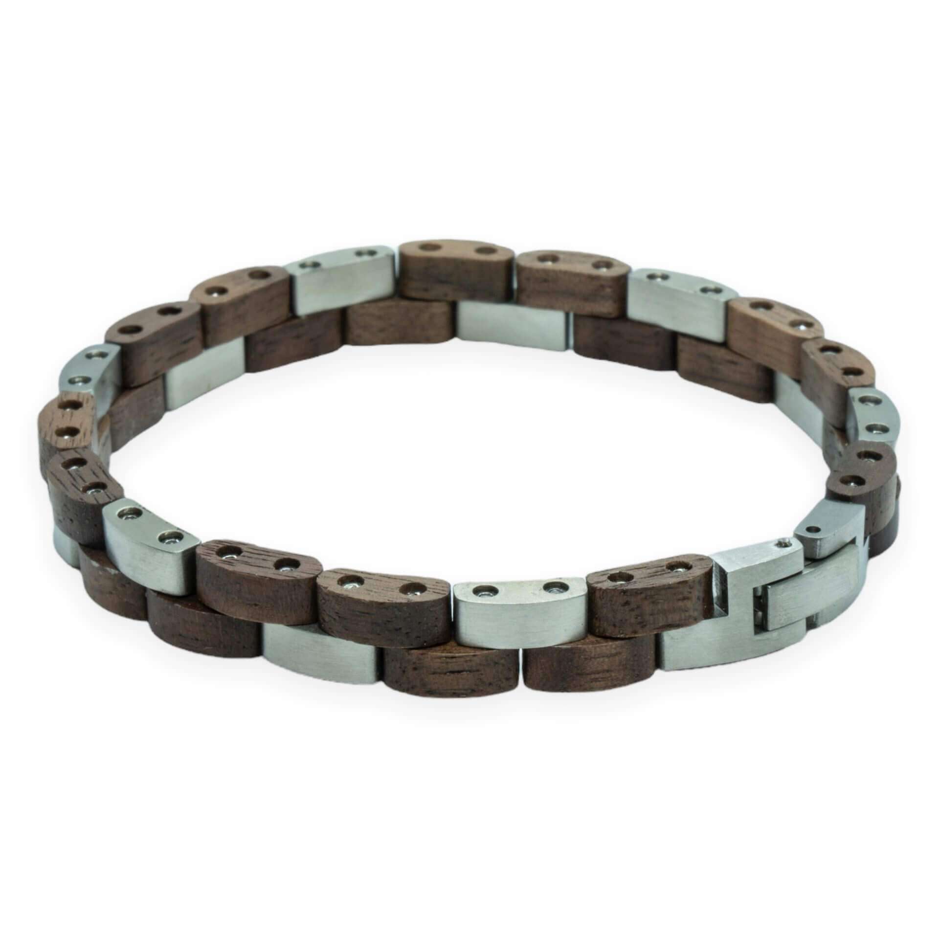 Gasherbrum – Walnoot & Roestvrij Staal Houten Armband | TimberWood