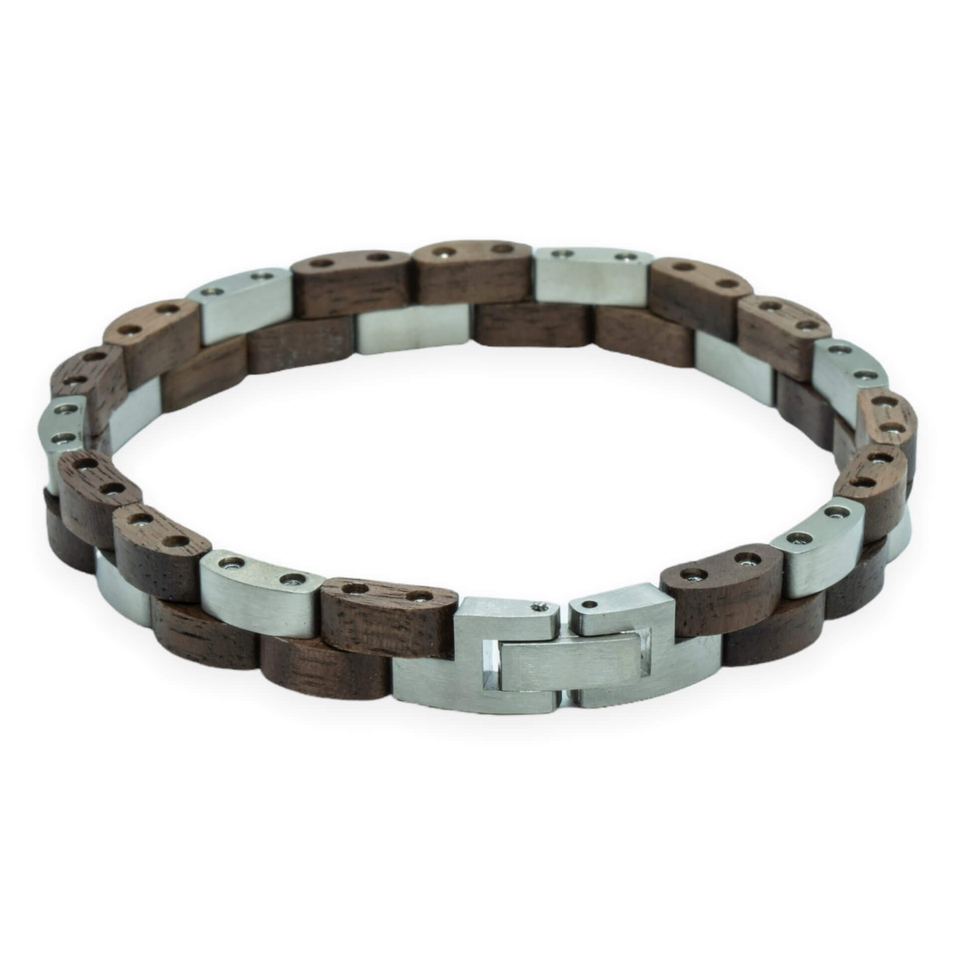 Gasherbrum – Walnoot & Roestvrij Staal Houten Armband | TimberWood