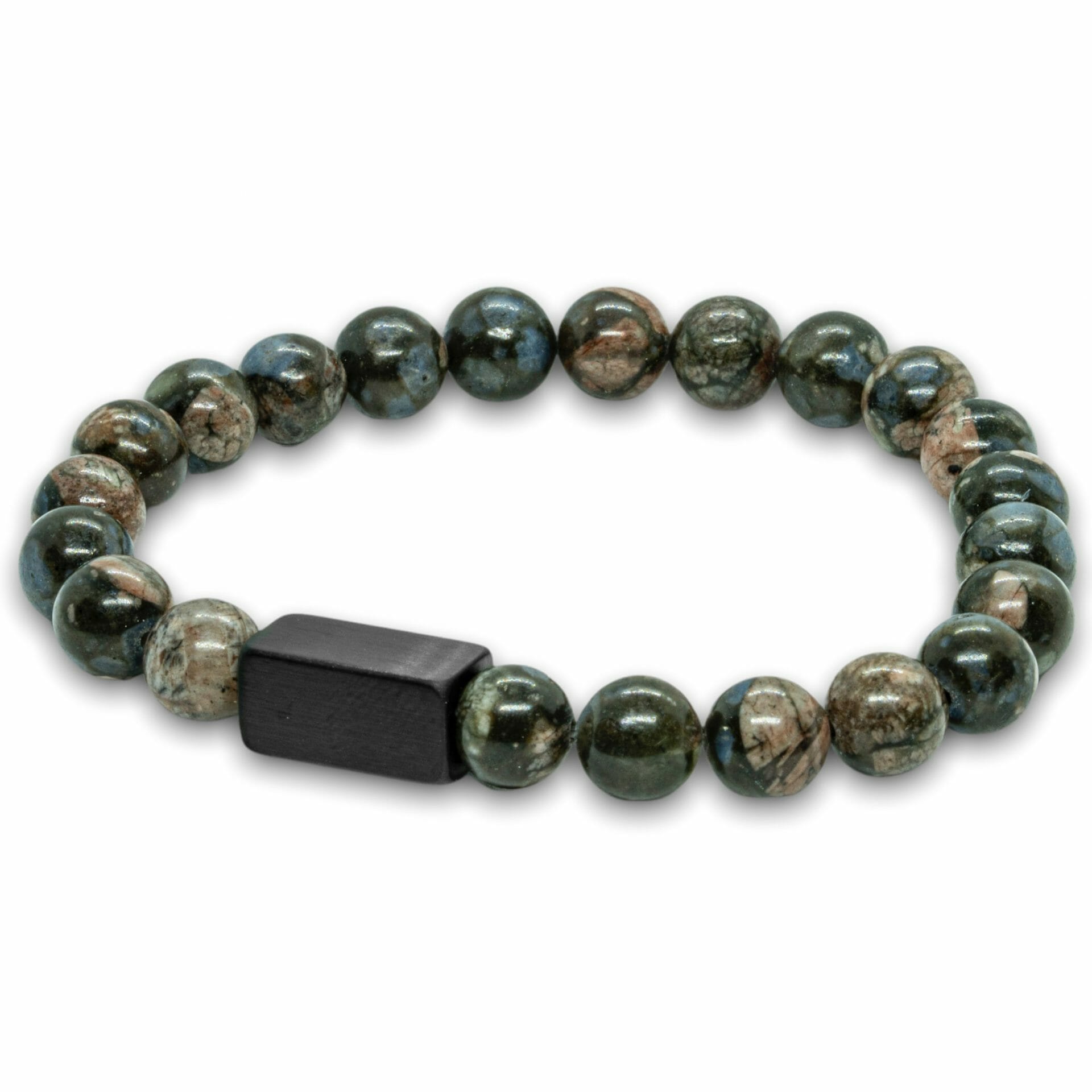 Hades – Zwarte Glaucofaan armband – Kralen 8mm