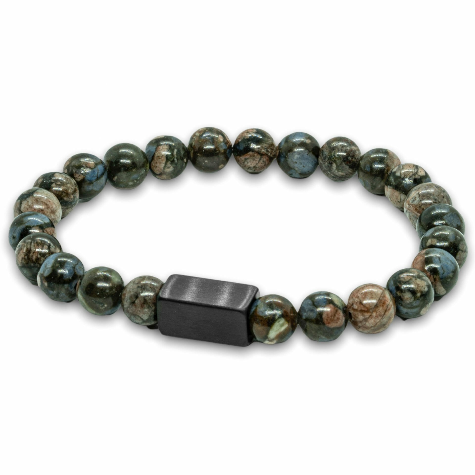 Hades – Zwarte Glaucofaan armband – Kralen 8mm