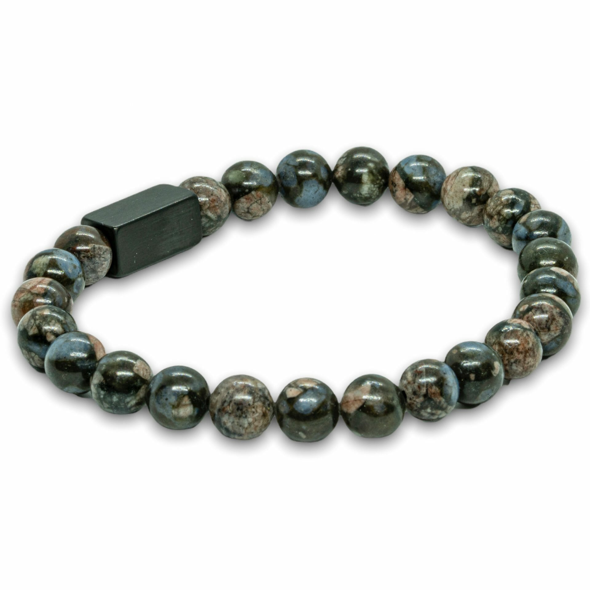 Hades – Zwarte Glaucofaan armband – Kralen 8mm