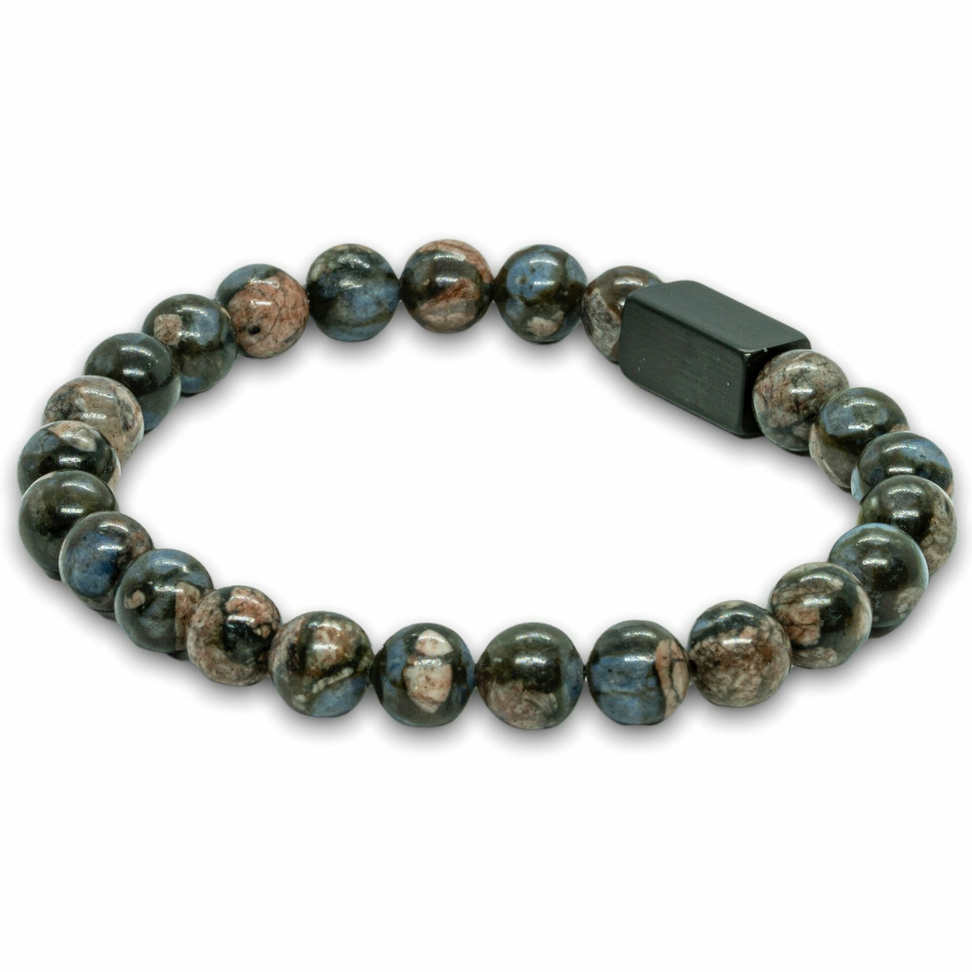 Hades – Zwarte Glaucofaan armband – Kralen 8mm