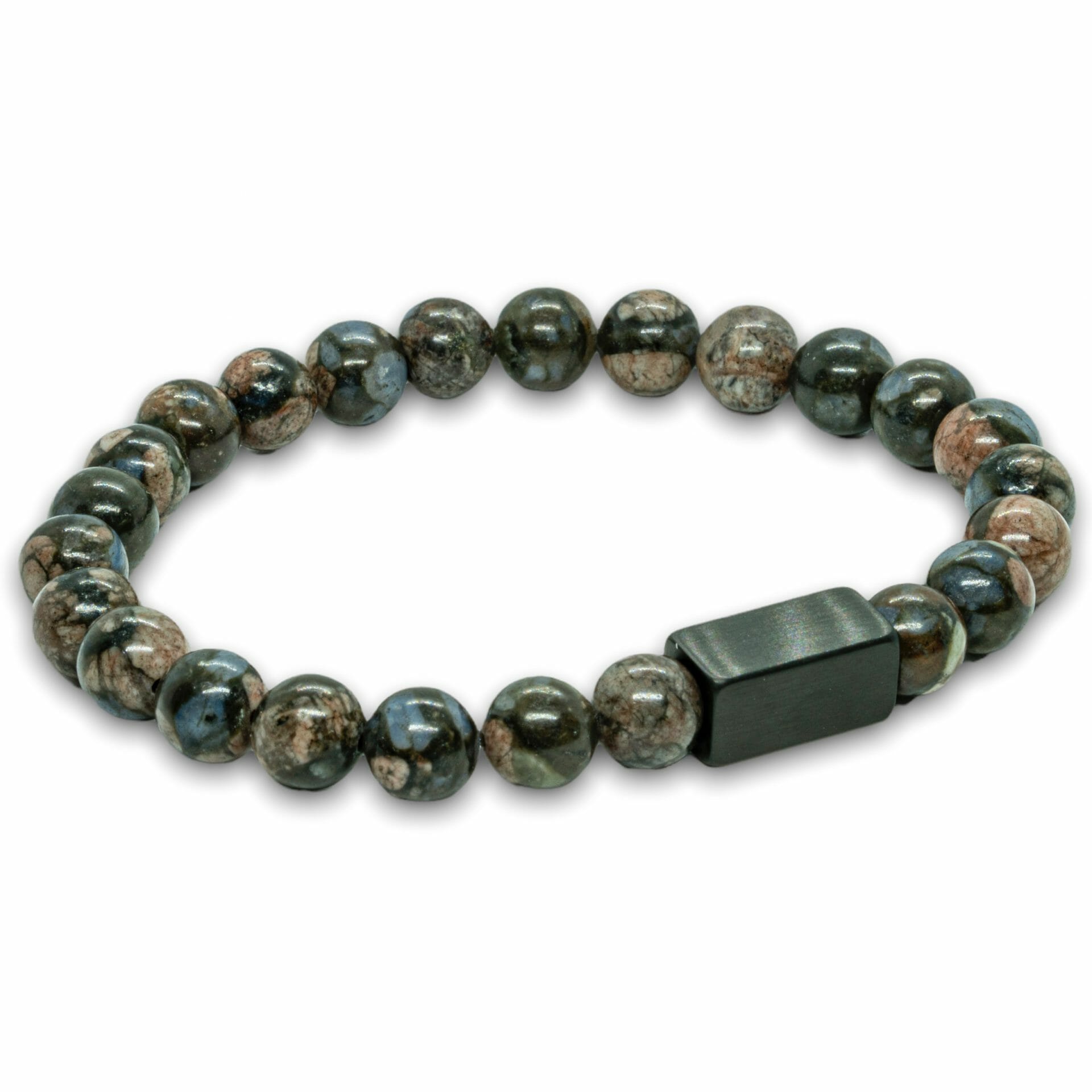 Hades – Zwarte Glaucofaan armband – Kralen 8mm