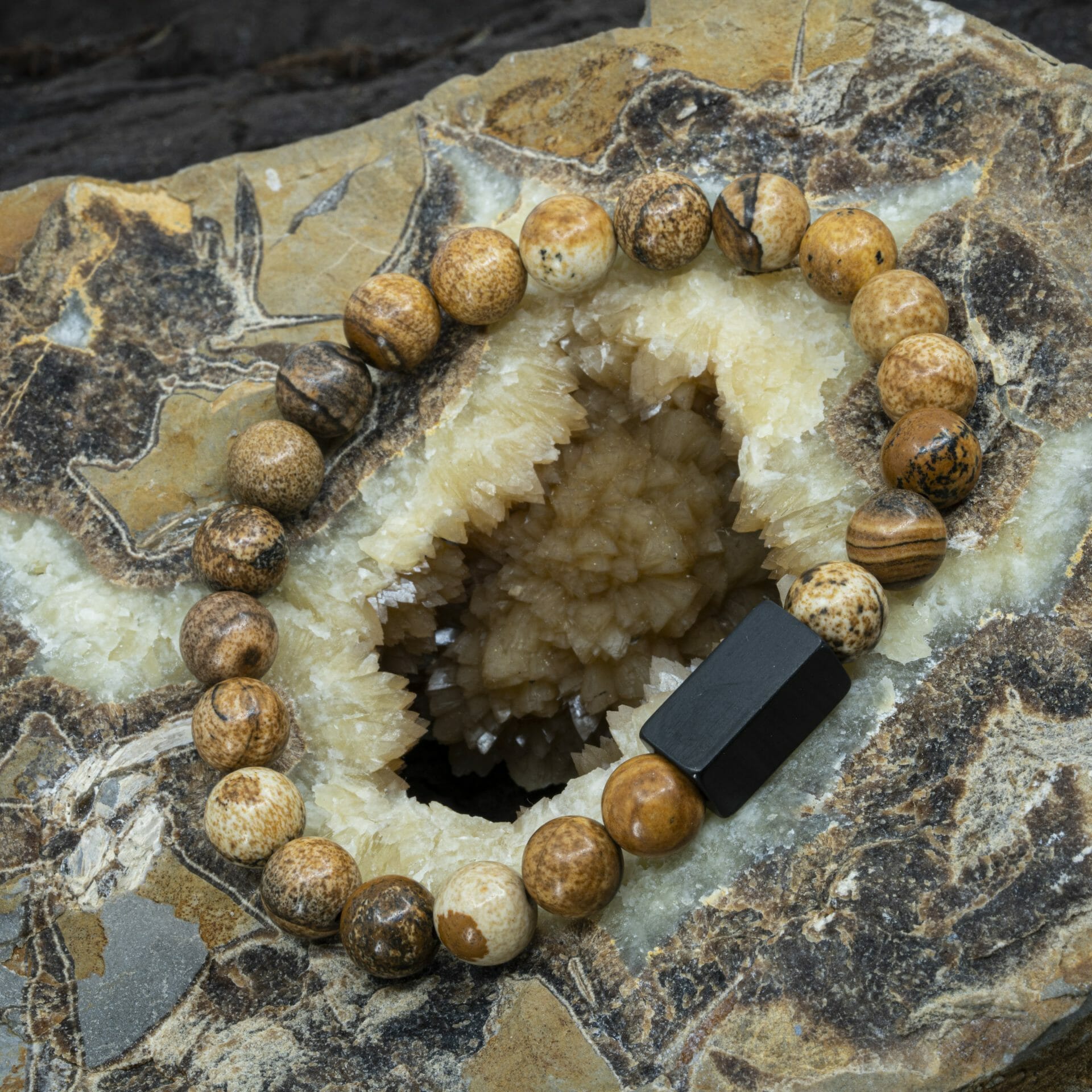 Beige Picture Jasper | 8mm Kralen Armband