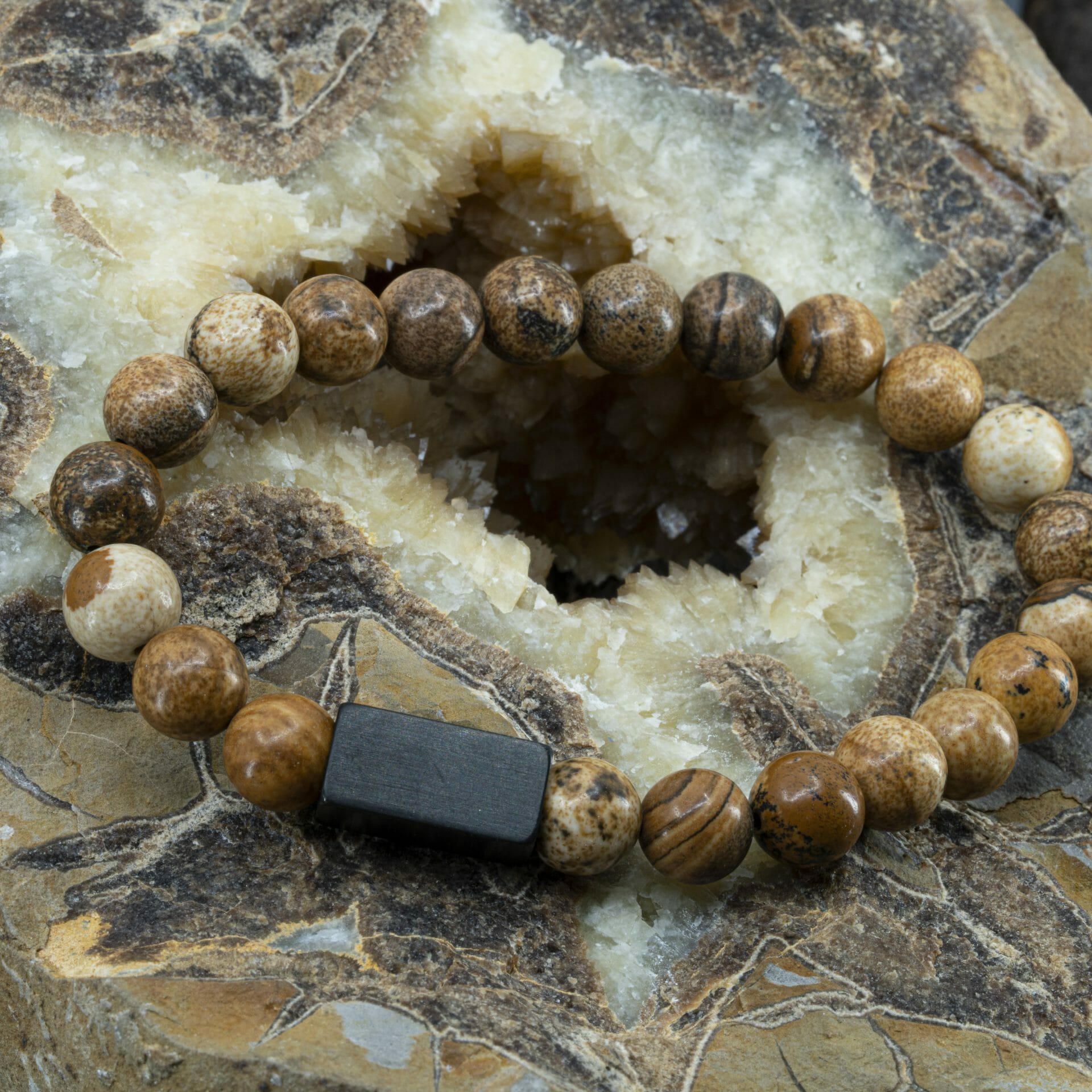 Beige Picture Jasper | 8mm Kralen Armband