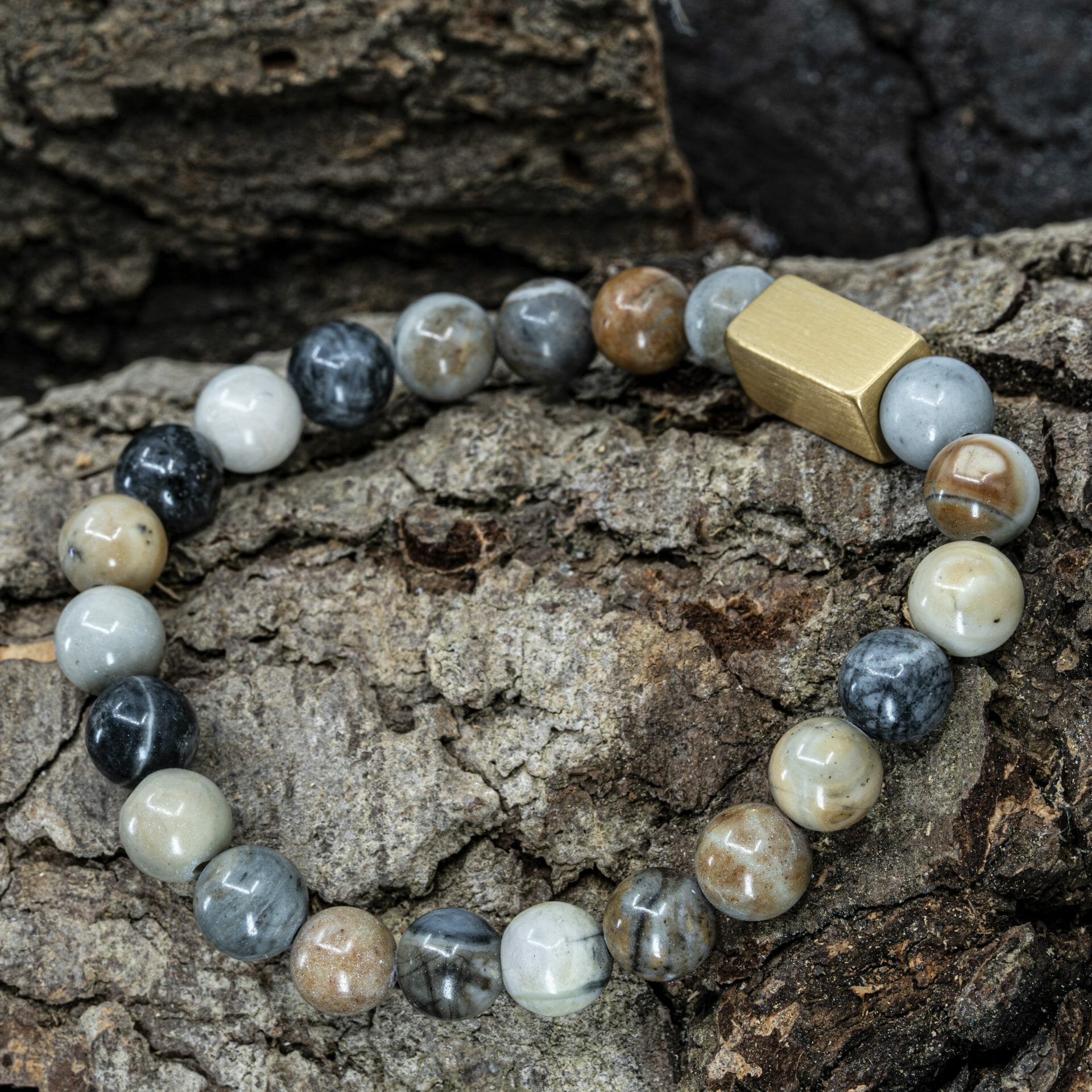 Saturnus - Picasso Jaspis kralen armband