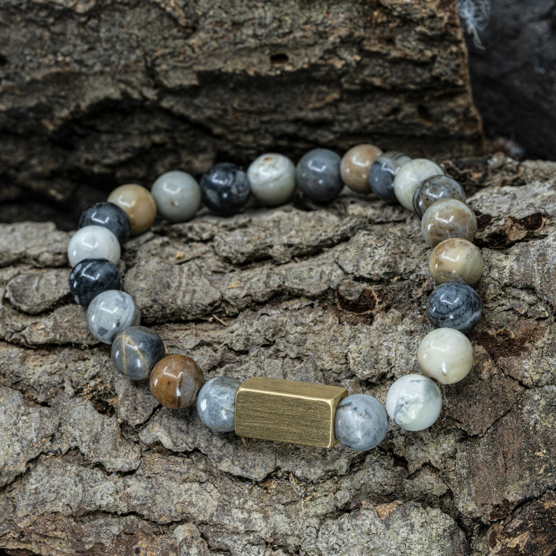 Saturnus - Picasso Jaspis kralen armband