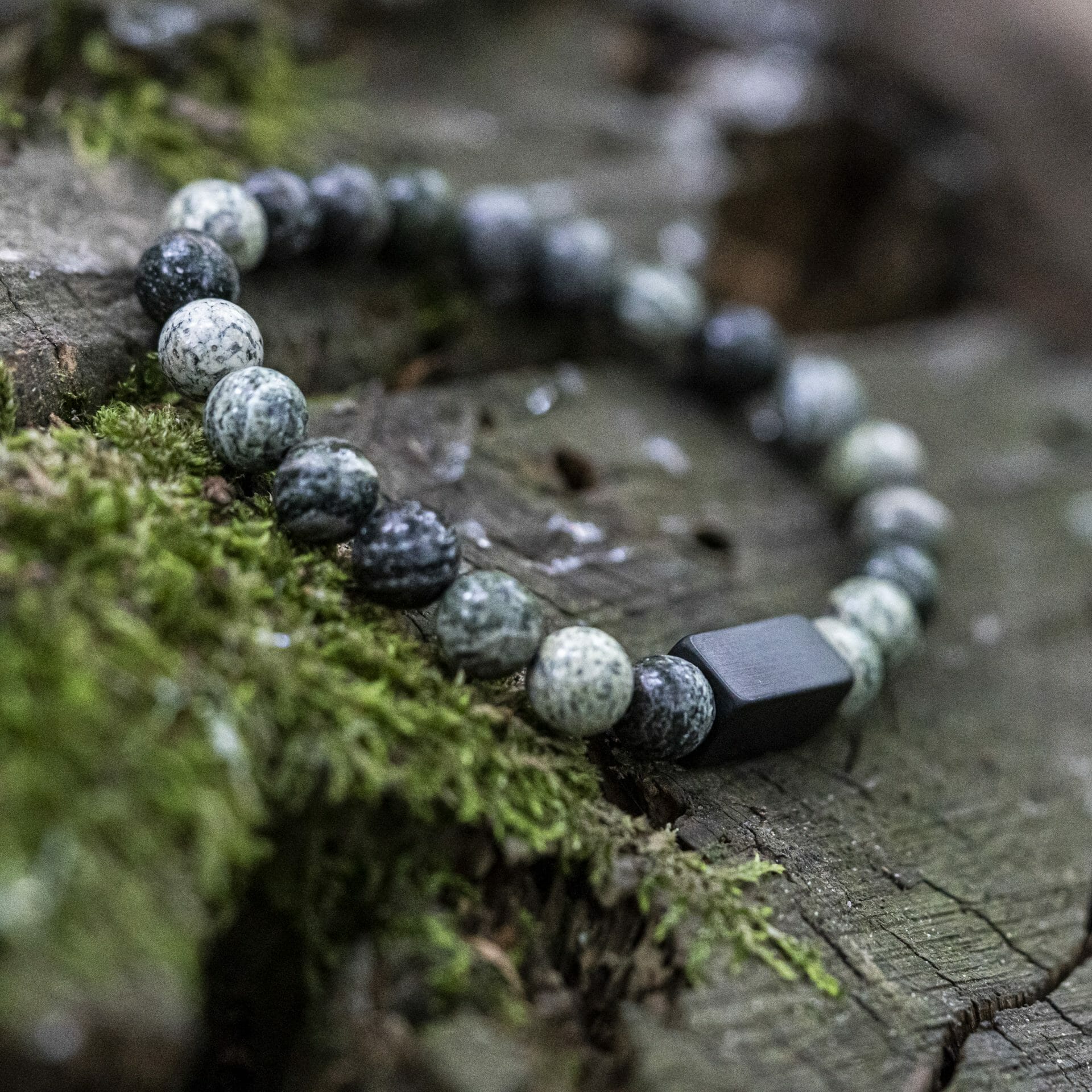 Groene 'Zebra Stone' Jaspis - Kralen armband