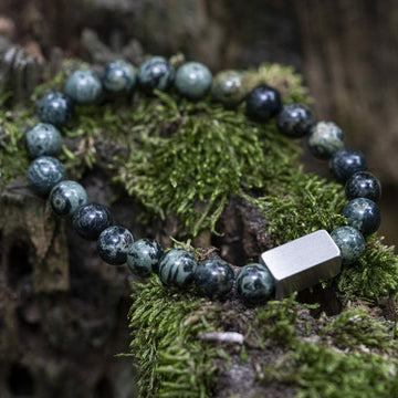 'Primal force' Ancient Polar Jade - Bracelet perlé