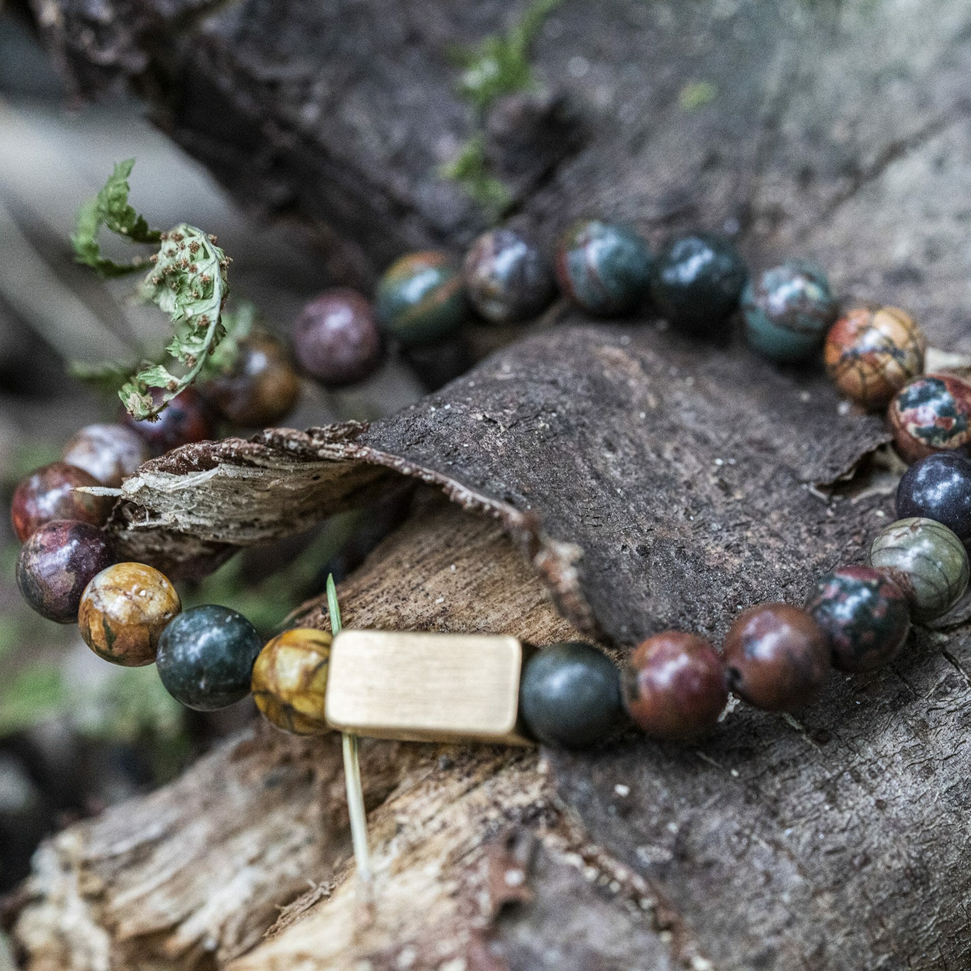 Picasso - Kleurrijke 8mm Jasper kralen armband