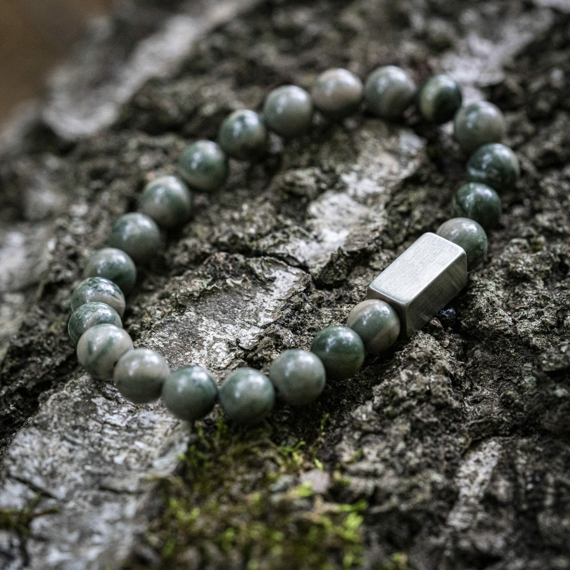 Groene Serpentine – Natuurstenen kralen armband