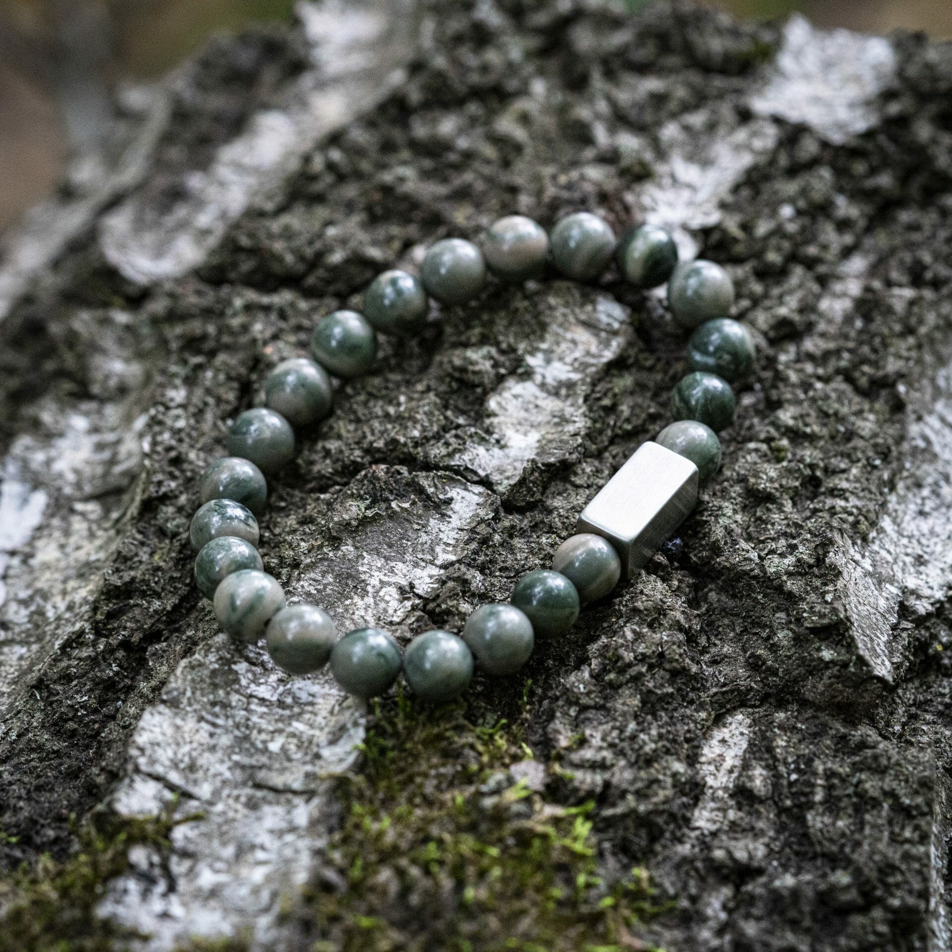 Groene Serpentine – Natuurstenen kralen armband