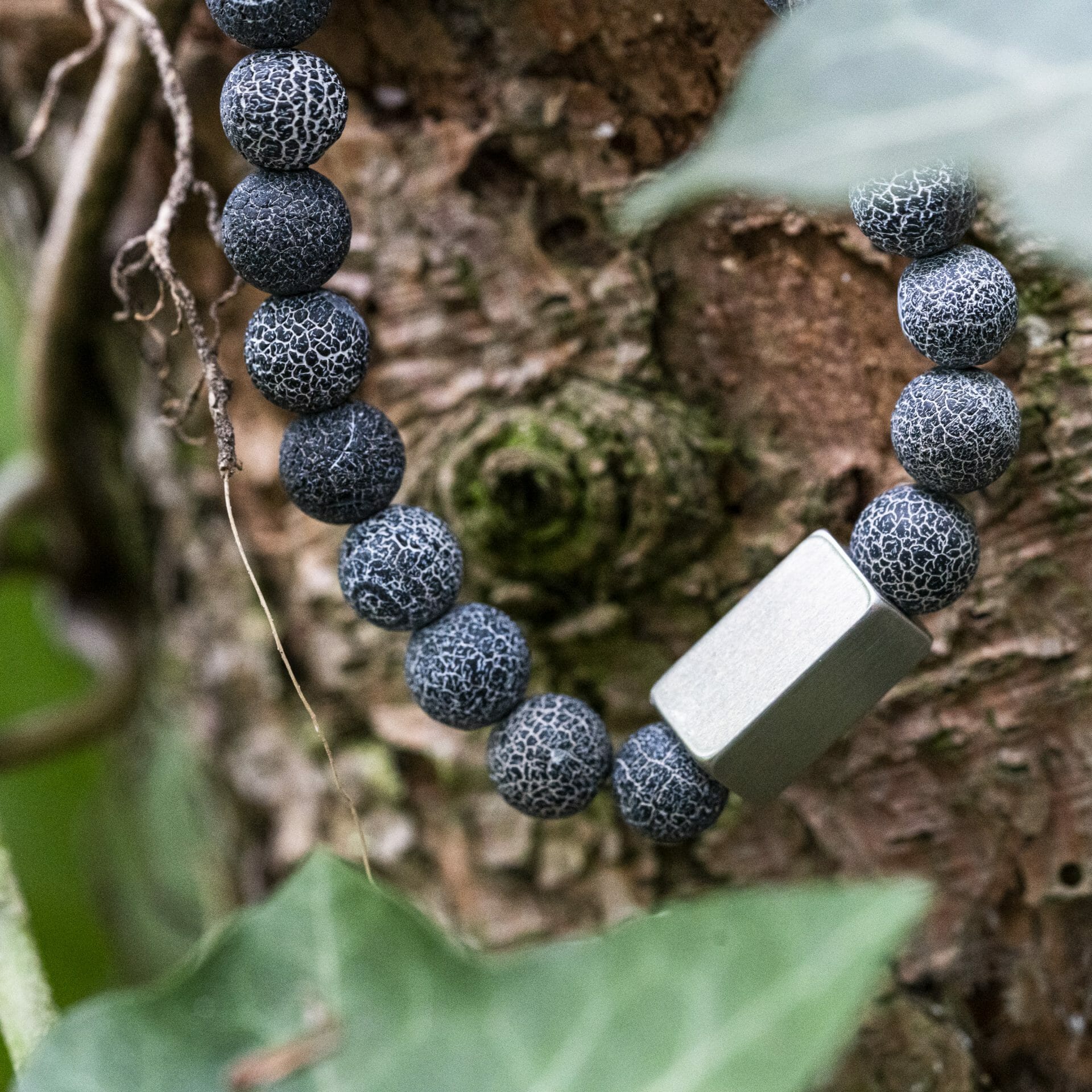 Verweerde blauwe Agaat - Kralen Armband