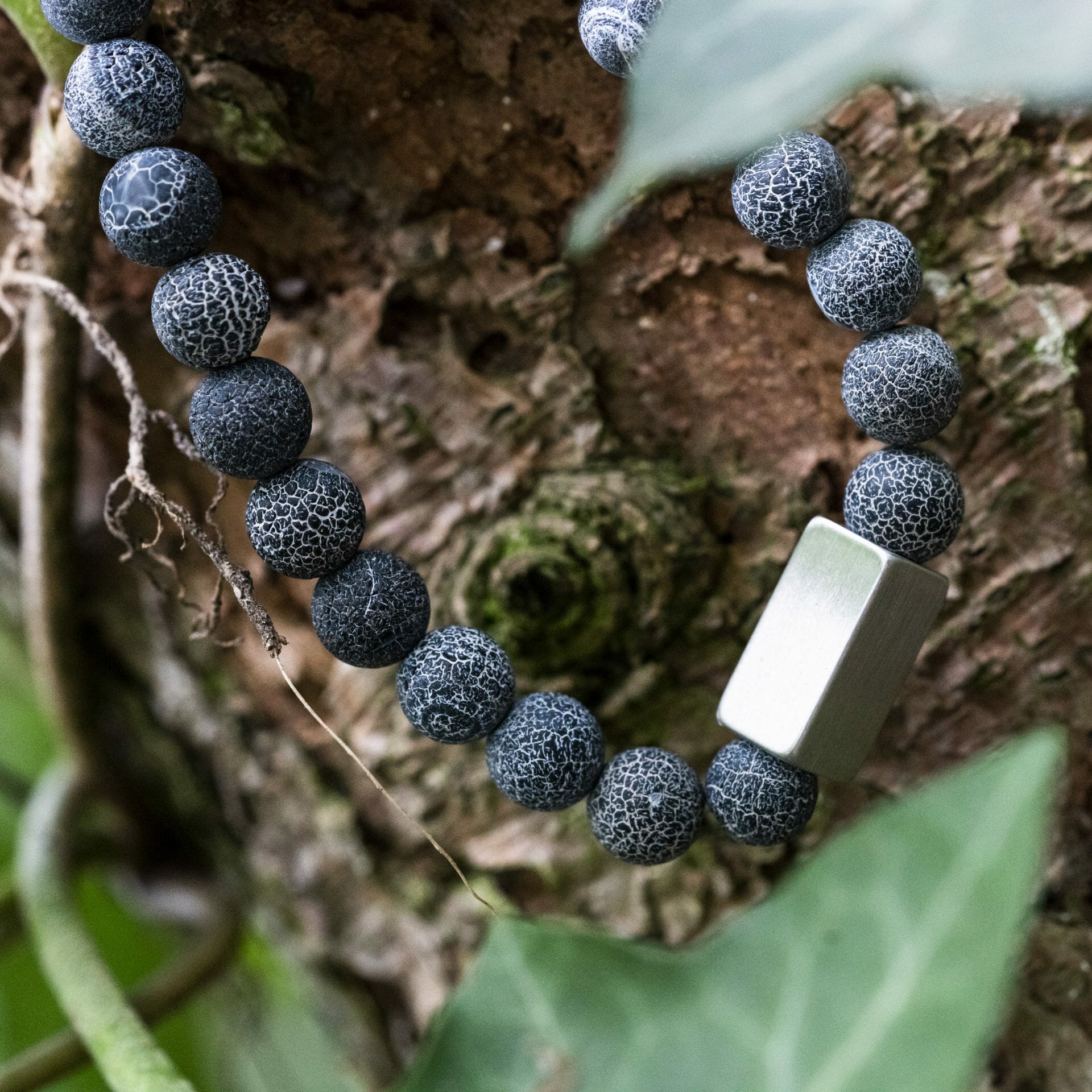 Verweerde blauwe Agaat - Kralen Armband