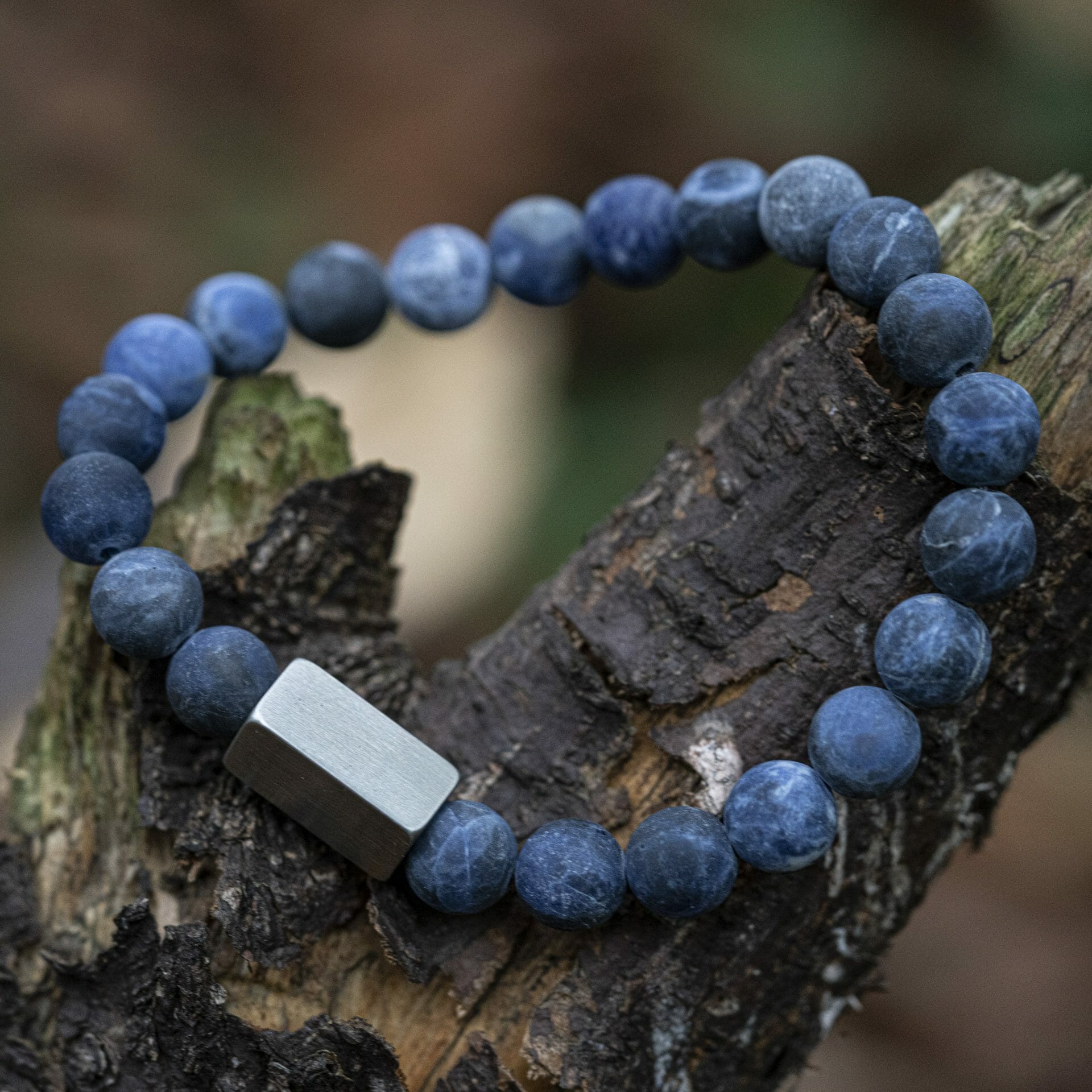 Bevroren Matte Sodaliet – Kralen Armband + Gravure