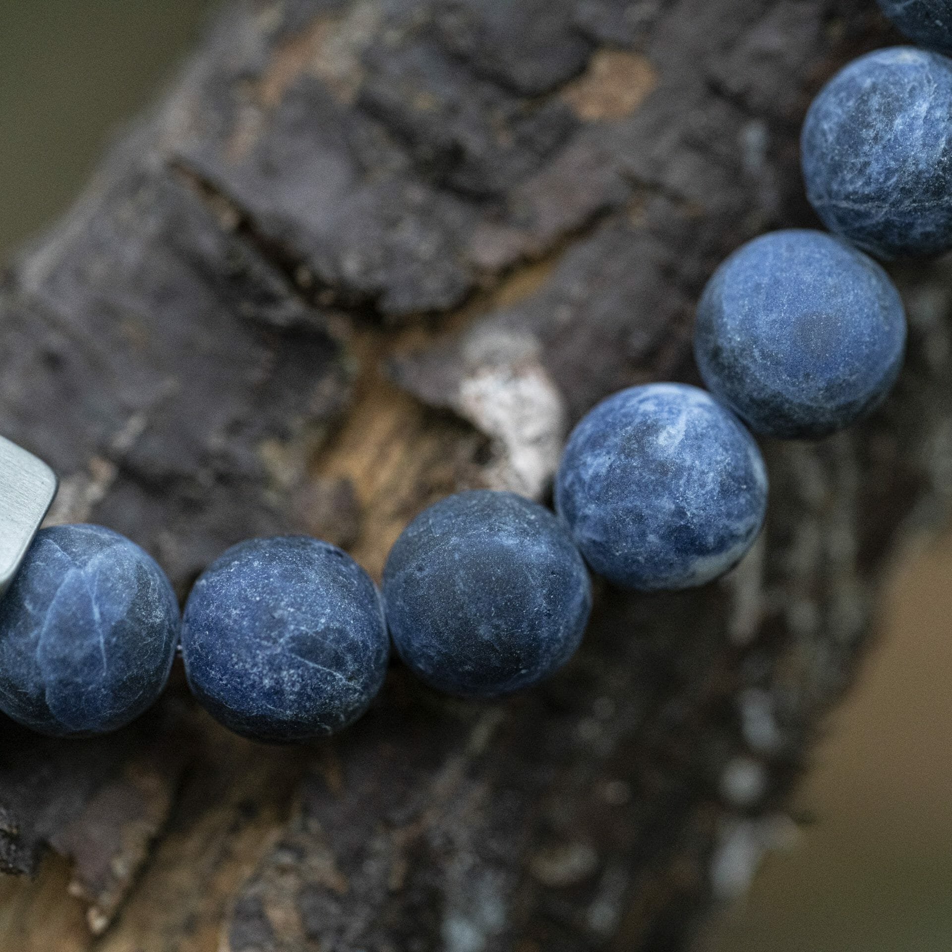 Bevroren Matte Sodaliet – Kralen Armband + Gravure