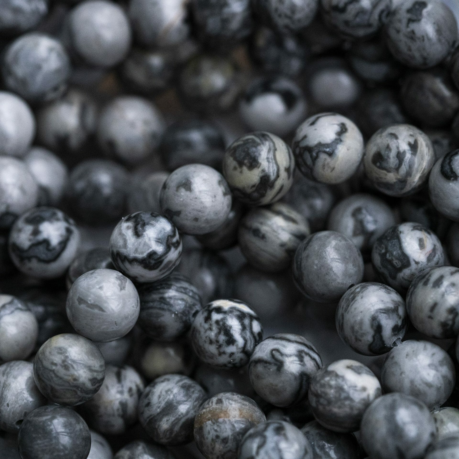 Grey Map Stone Gold Jasper – Kralen armband