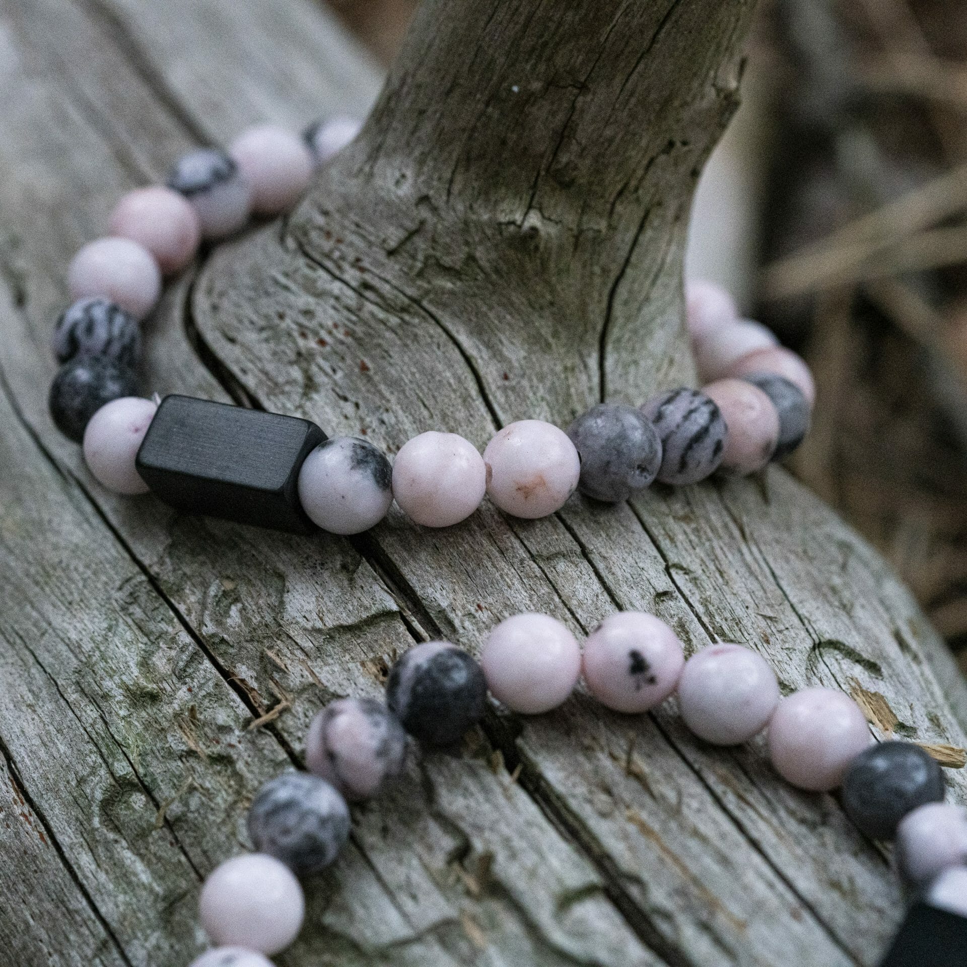 Witte / Roze Zebra Kralen armband - Subtiele Elegantie