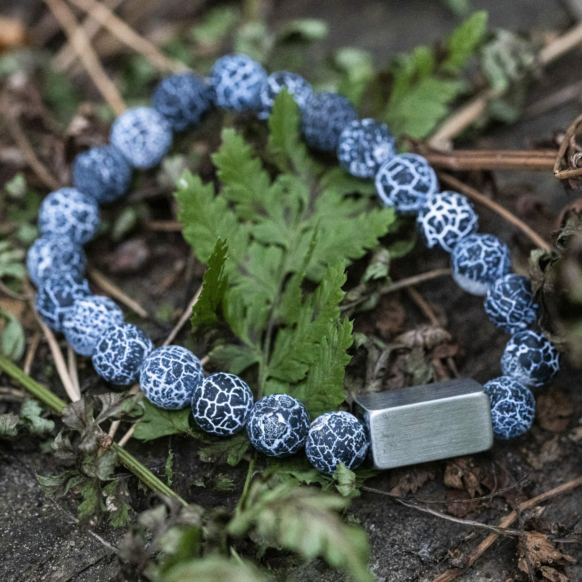 Ocean Blue 🌊 Blauwe Agaat Armband – Natuurstenen Kralen