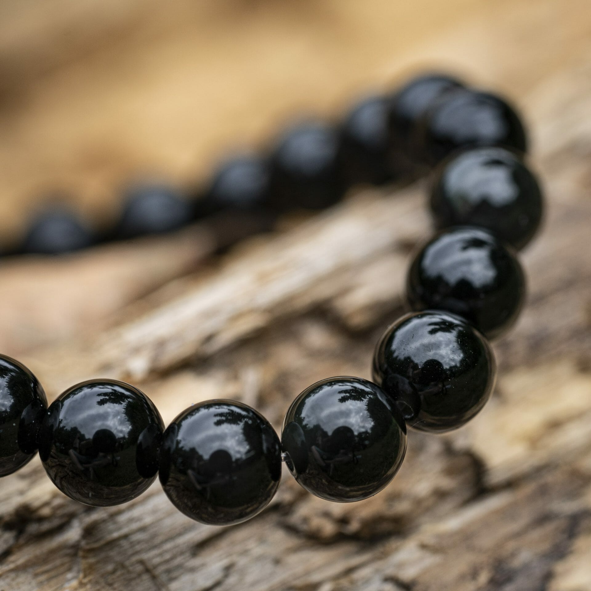 Obsidian zwarte natuurstenen Kralen Armband