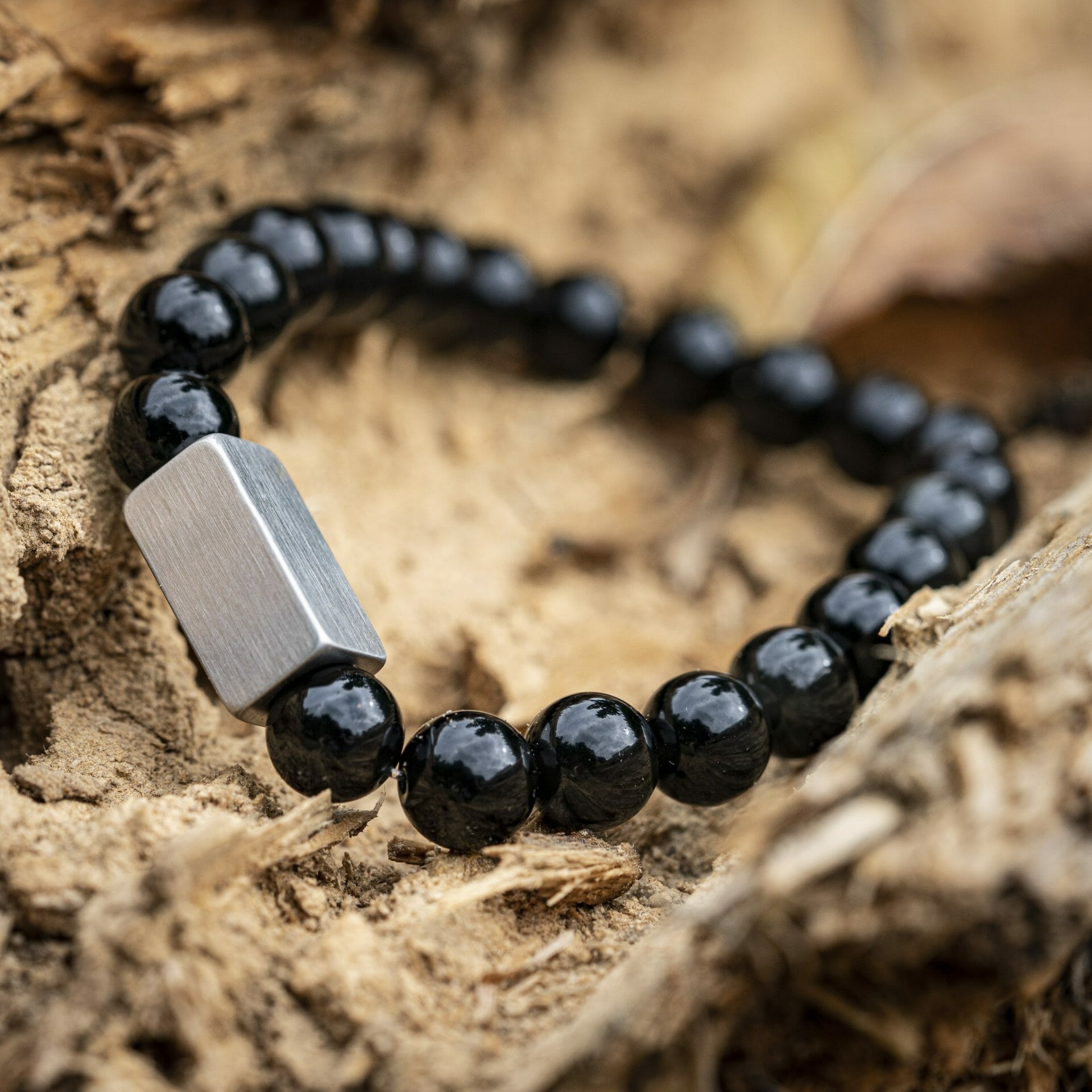 Obsidian zwarte natuurstenen Kralen Armband