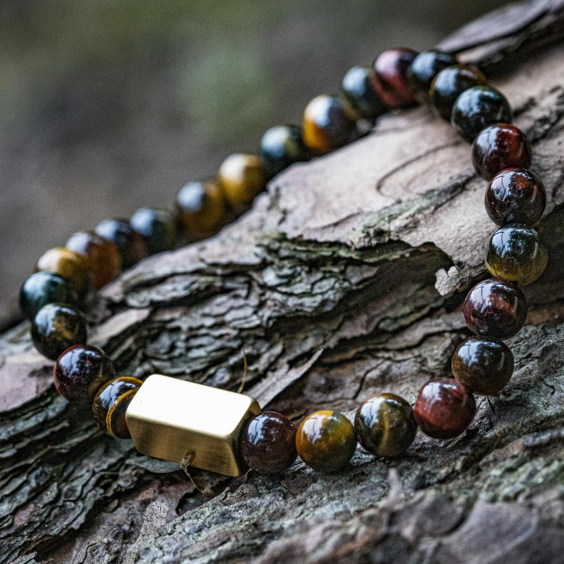 Trio Tijger Eye: Gele Tijgeroog, Valkenoog (blauw) en Stierenoog (rood) Kralen Armband