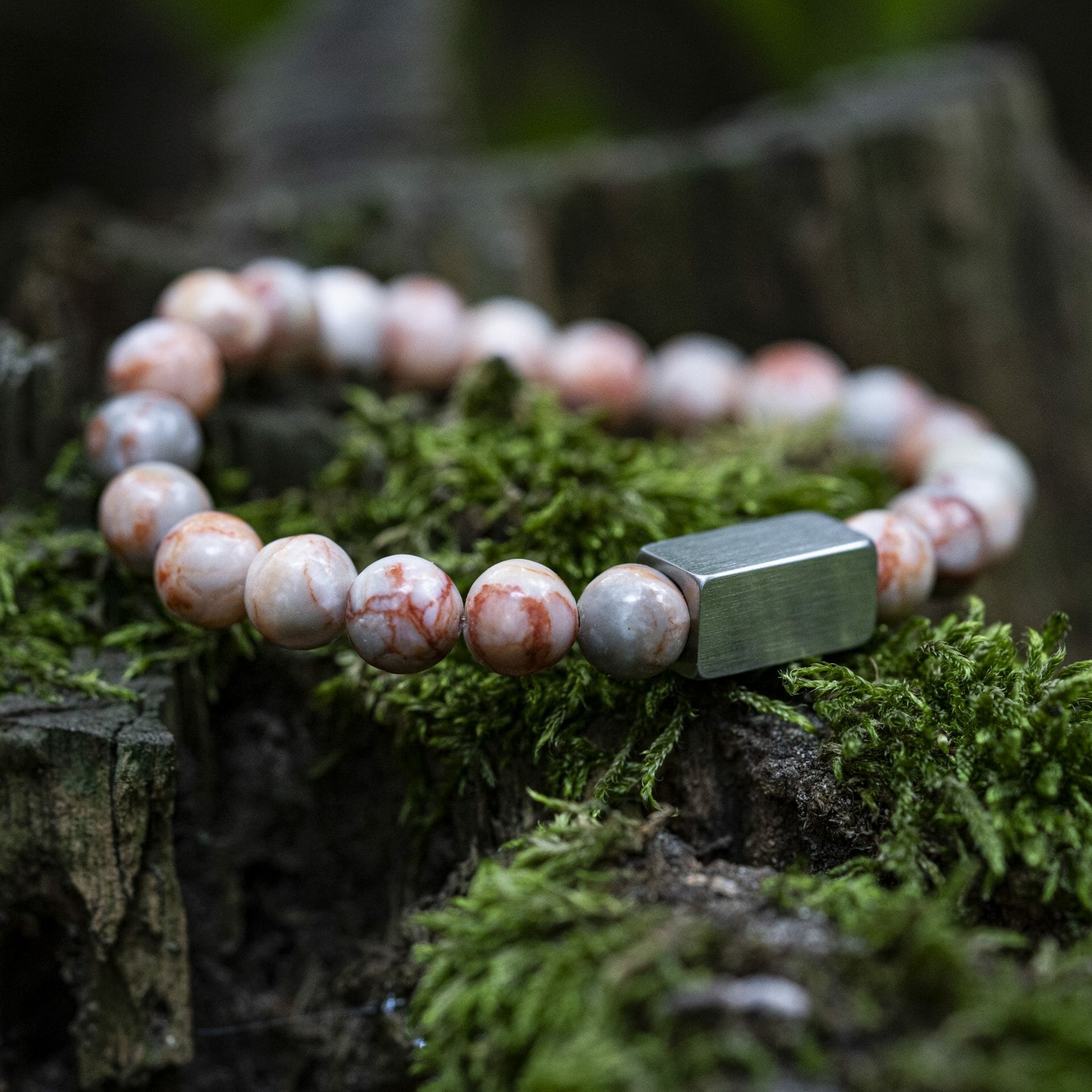 Roze Jasper Netstone - 8mm Kralen Armband