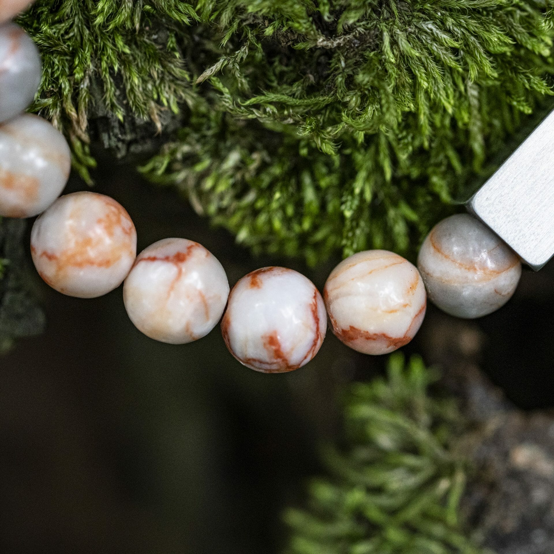 Roze Jasper Netstone - 8mm Kralen Armband