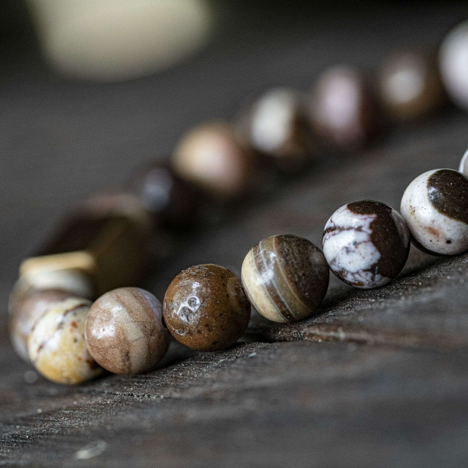 Bruine Zebra stenen Jasper – Naamgravure Kralen armband