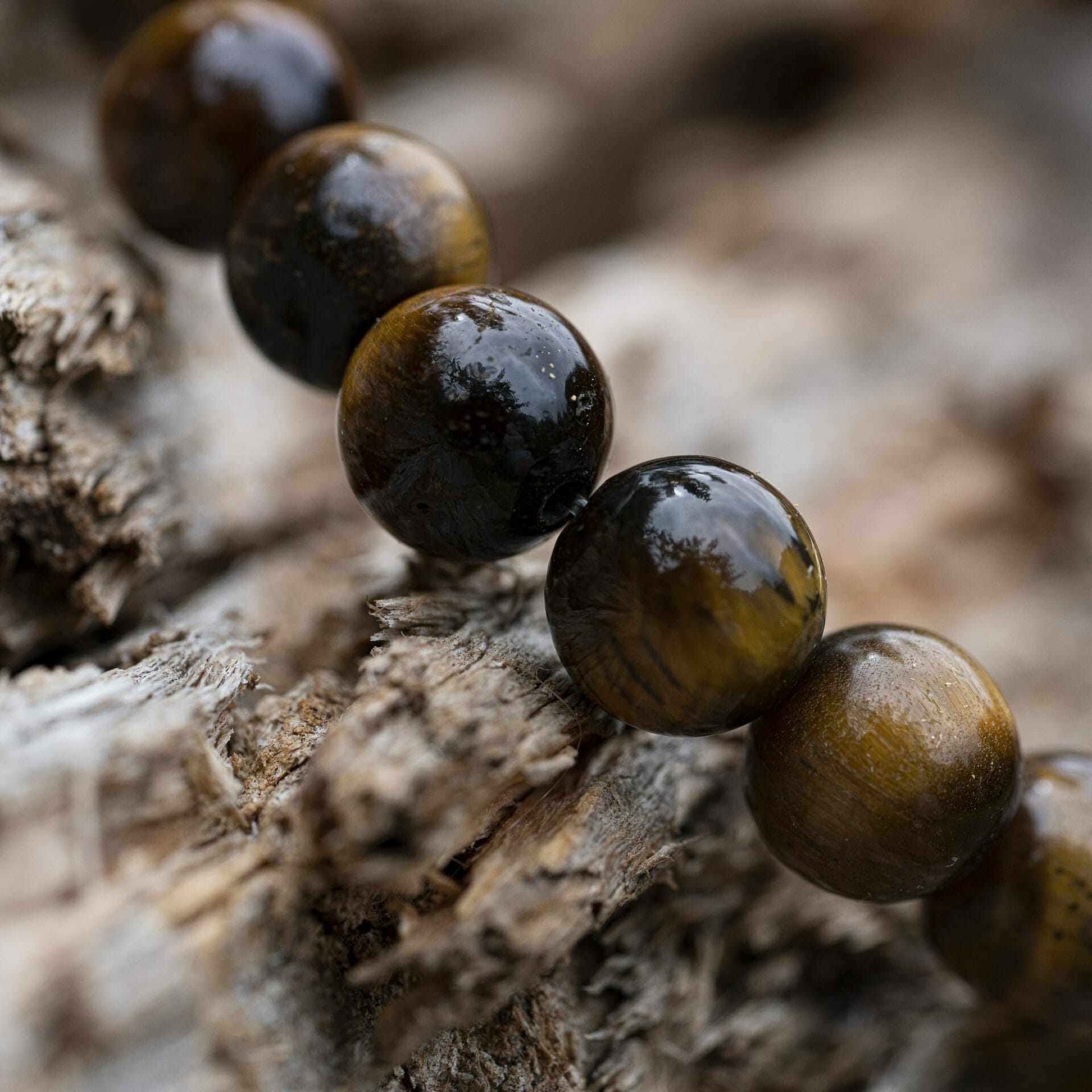Tijger ogen / Tiger Eye - 8mm Kralen Armband + Naamgravure