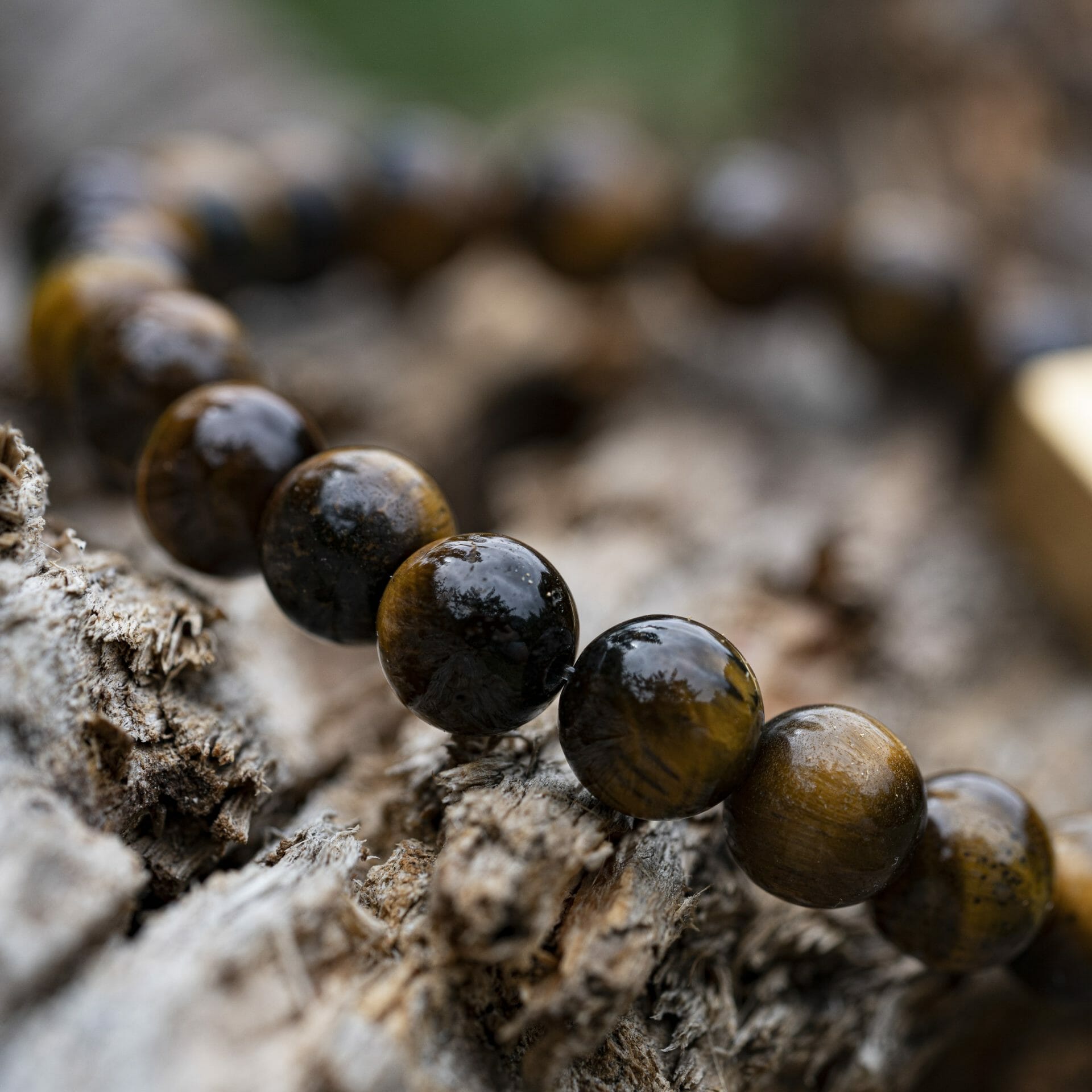 Tijger ogen / Tiger Eye - 8mm Kralen Armband + Naamgravure