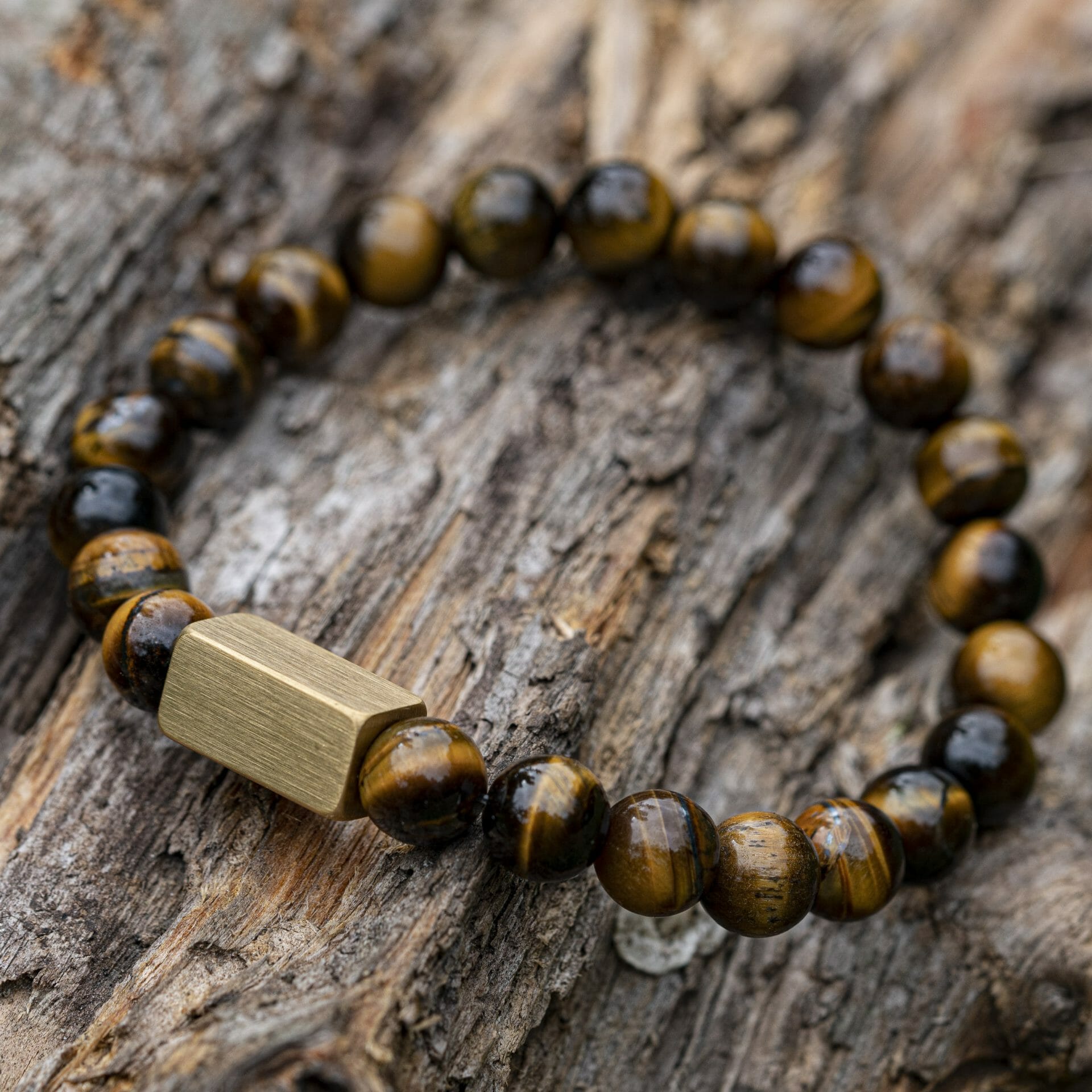 Tijger ogen / Tiger Eye - 8mm Kralen Armband + Naamgravure