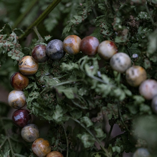 Agata messicana - Bracciale con perline colorate da 8 mm