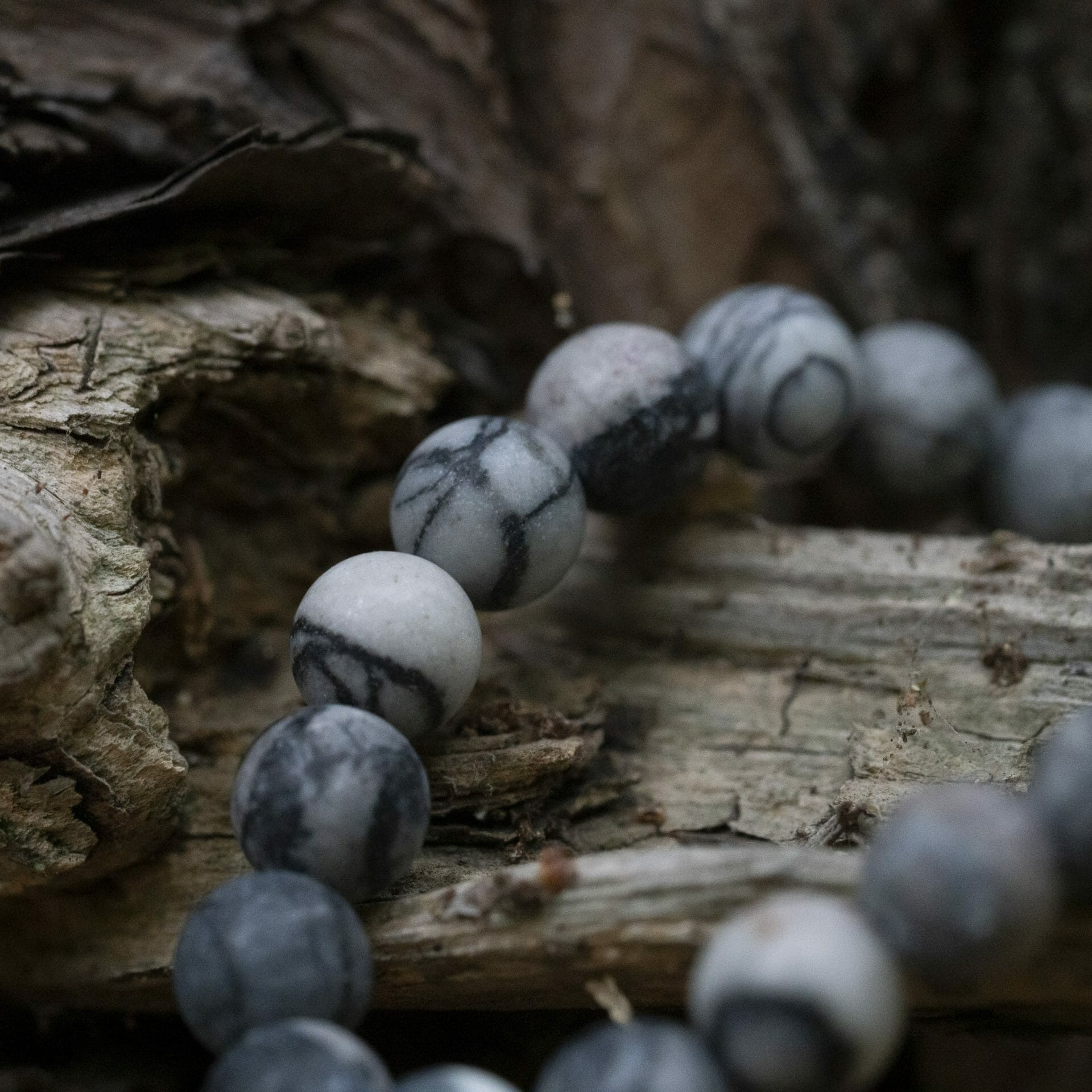 'Elias' Frosted Silk Netstone – Kralen armband 8mm