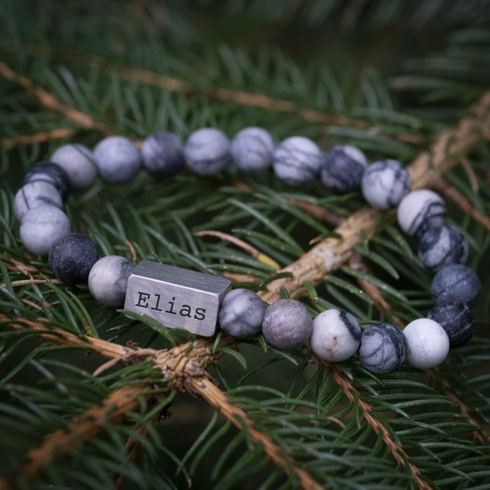 'Elias' Frosted Silk Netstone – Kralen armband 8mm