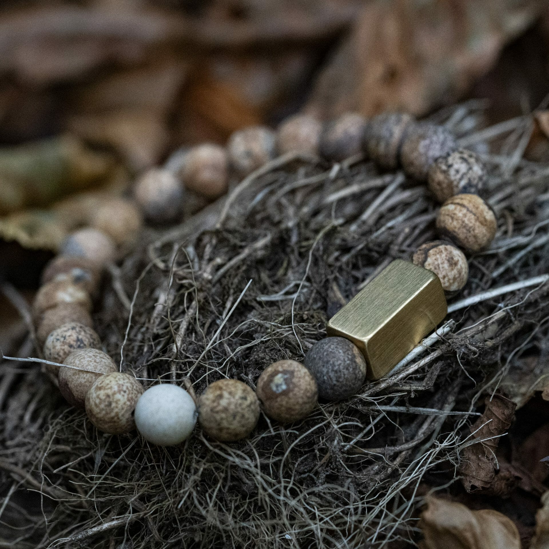 Bevroren ‘Picture Jasper’ – Gouden Naamgravure Kralen armband