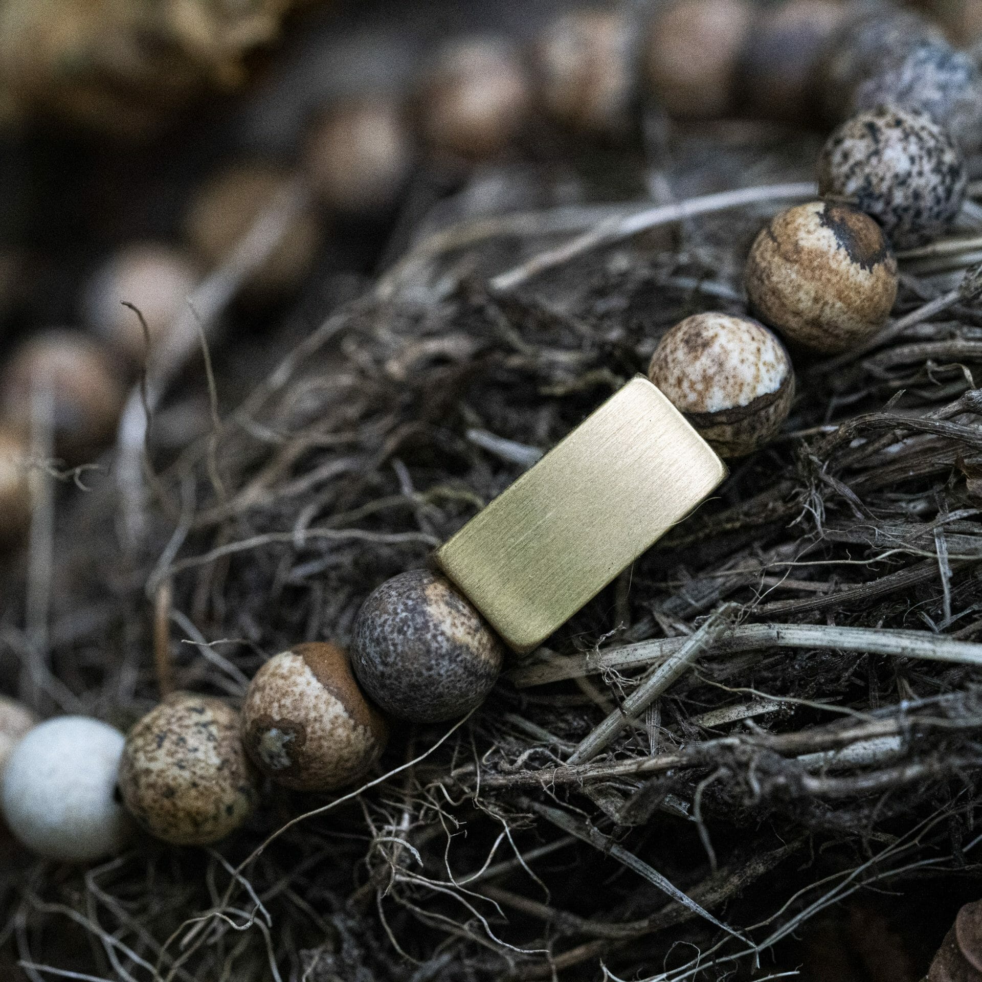 Bevroren ‘Picture Jasper’ – Gouden Naamgravure Kralen armband