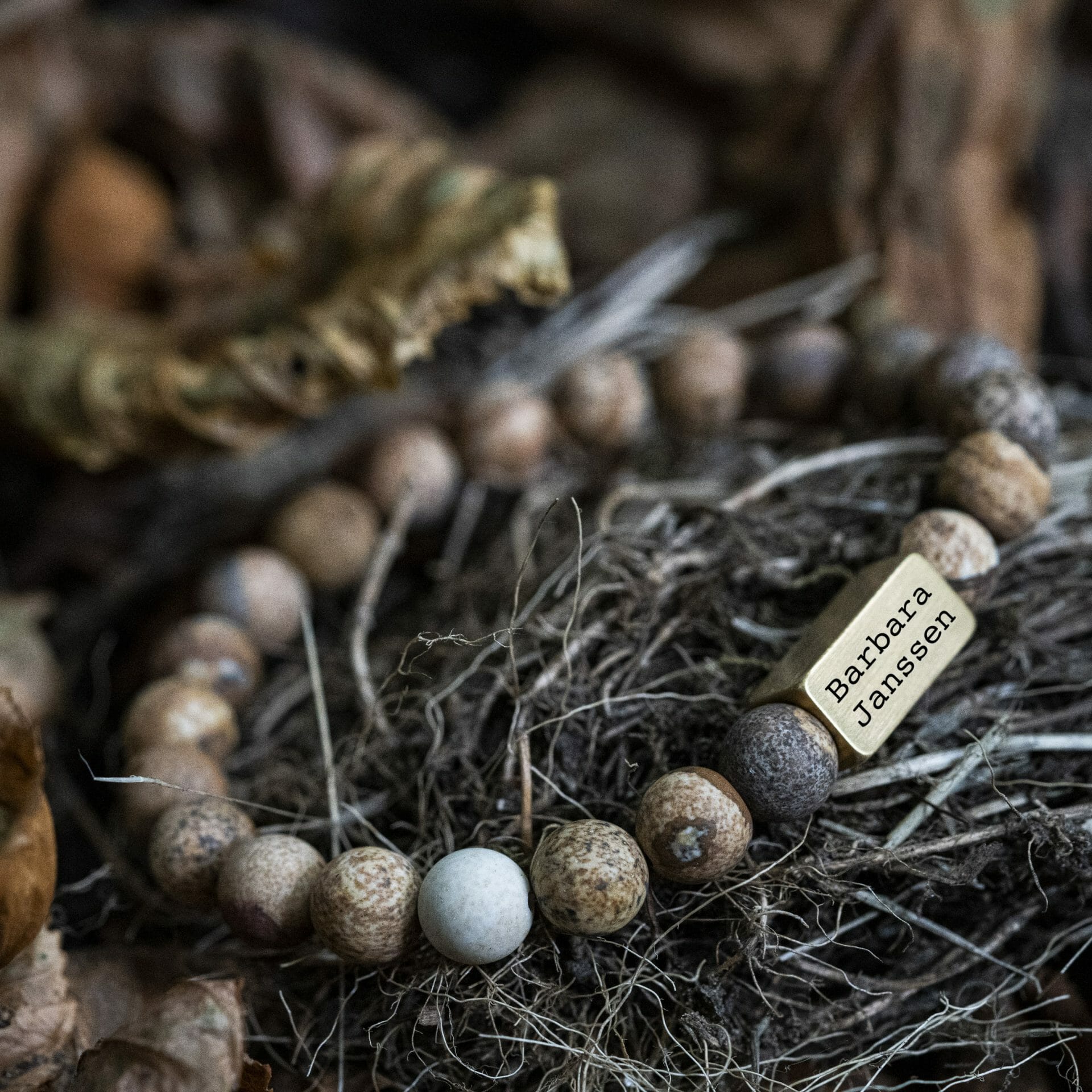 Bevroren ‘Picture Jasper’ – Gouden Naamgravure Kralen armband