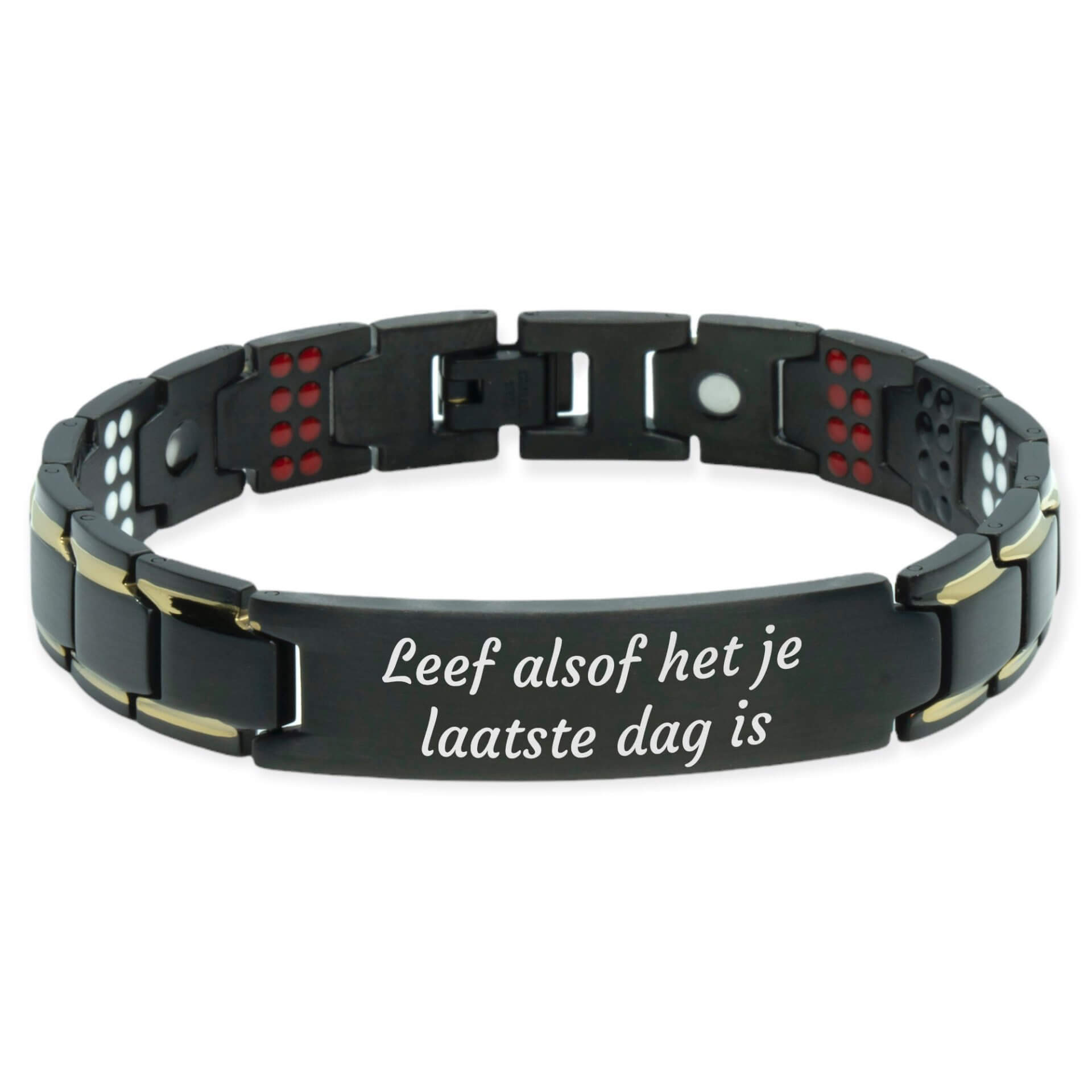 Magneet Armband – 8 Maxneet zwart – Met eigen tekst