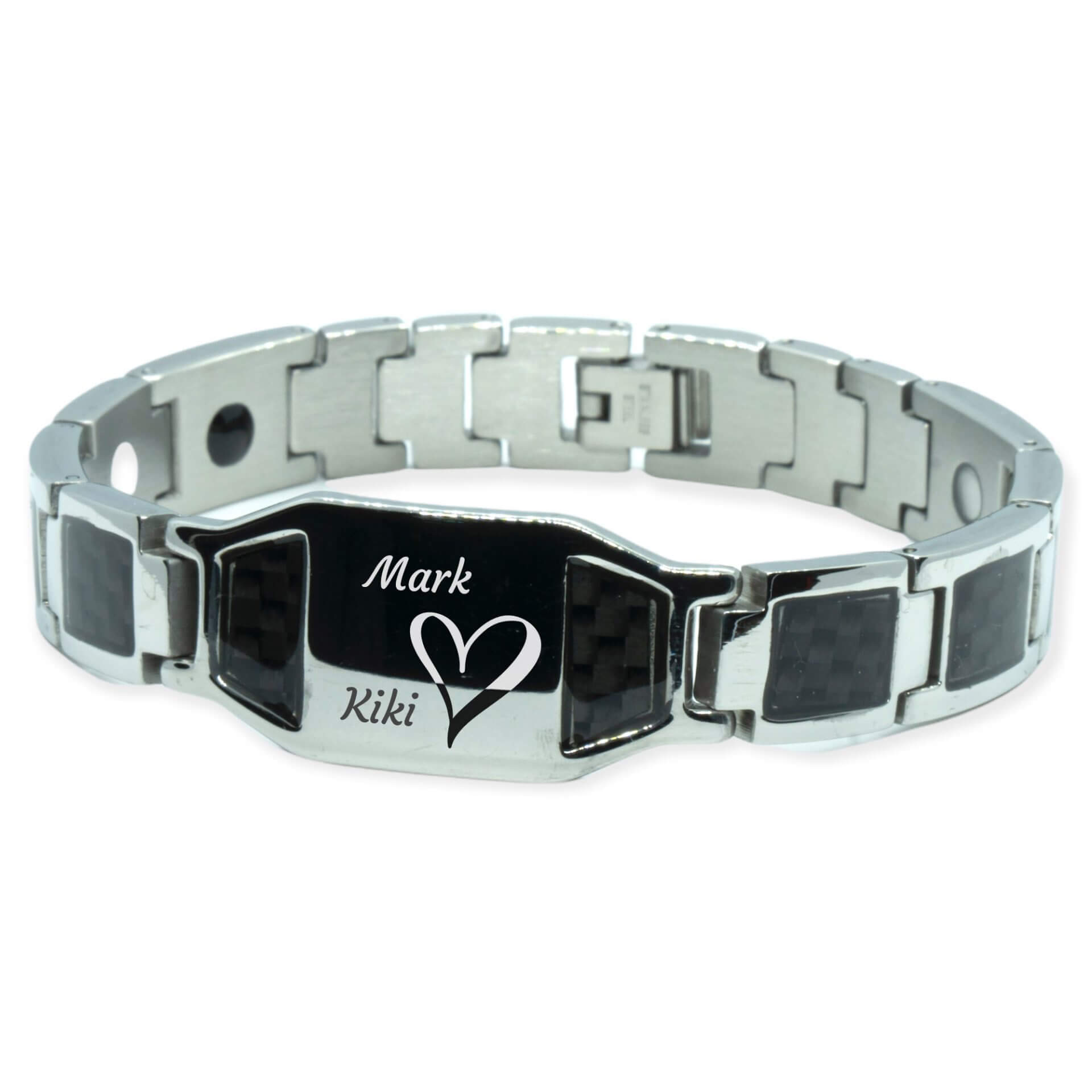 Magnetiva® Zilveren Carbon Magneetarmband