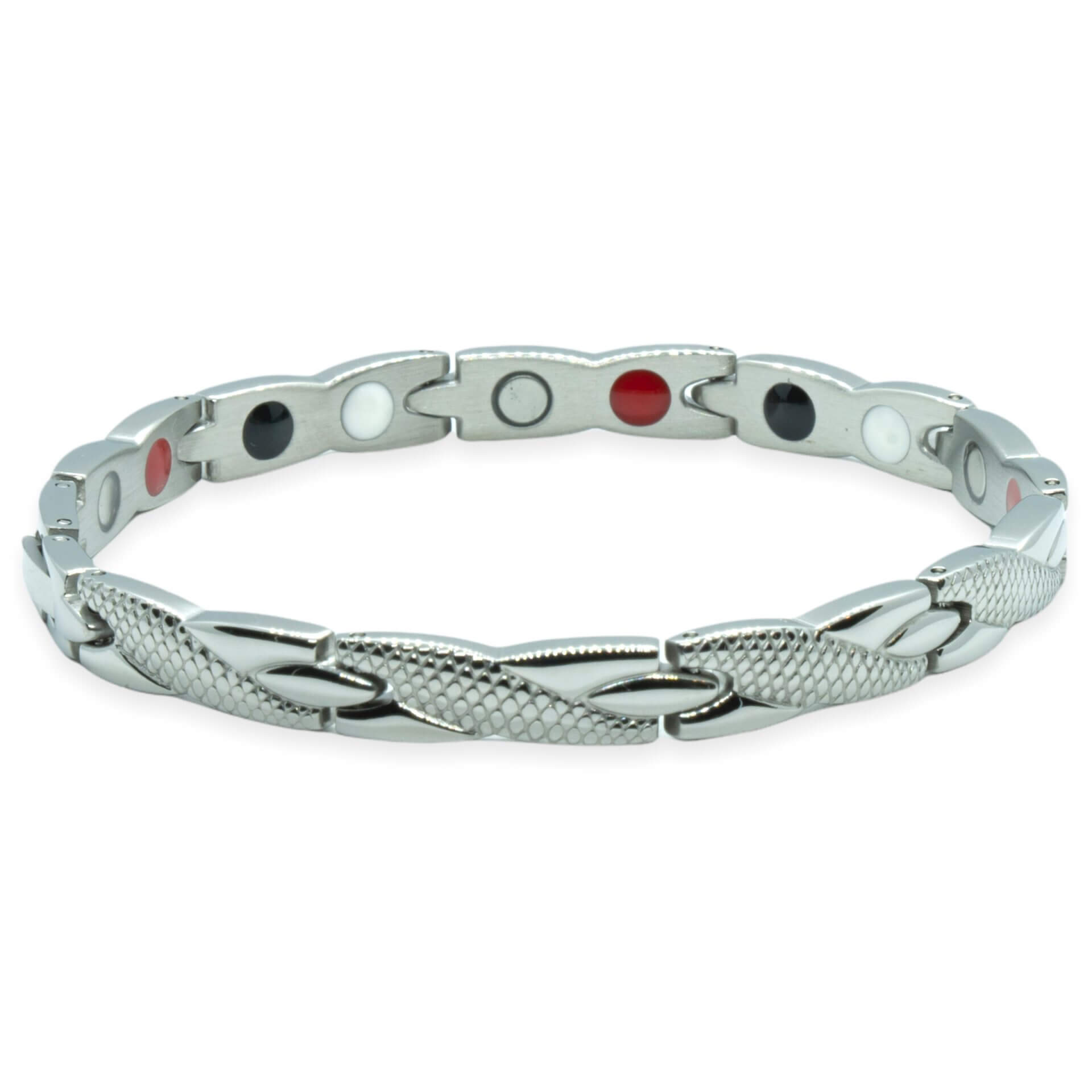 Magneet Armband - Snake Grey Metal