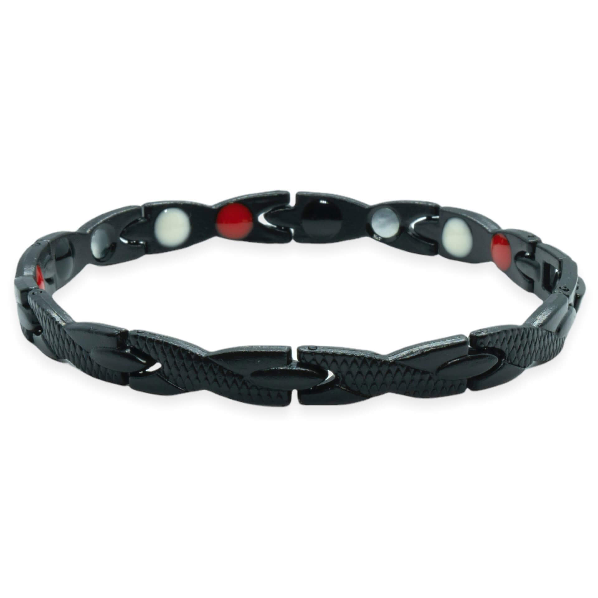Magneet Armband - Snake Grey Black