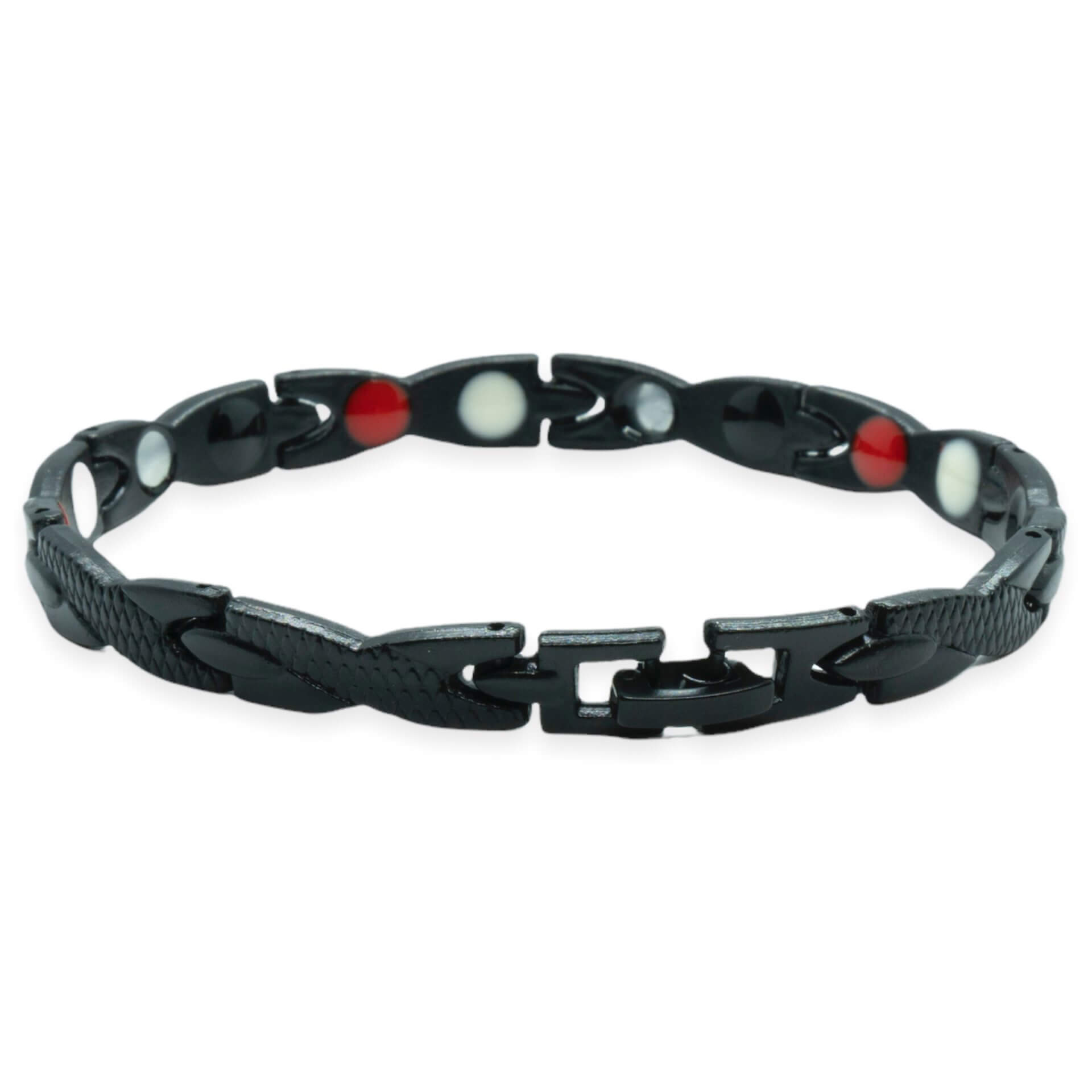 Magneet Armband - Snake Grey Black