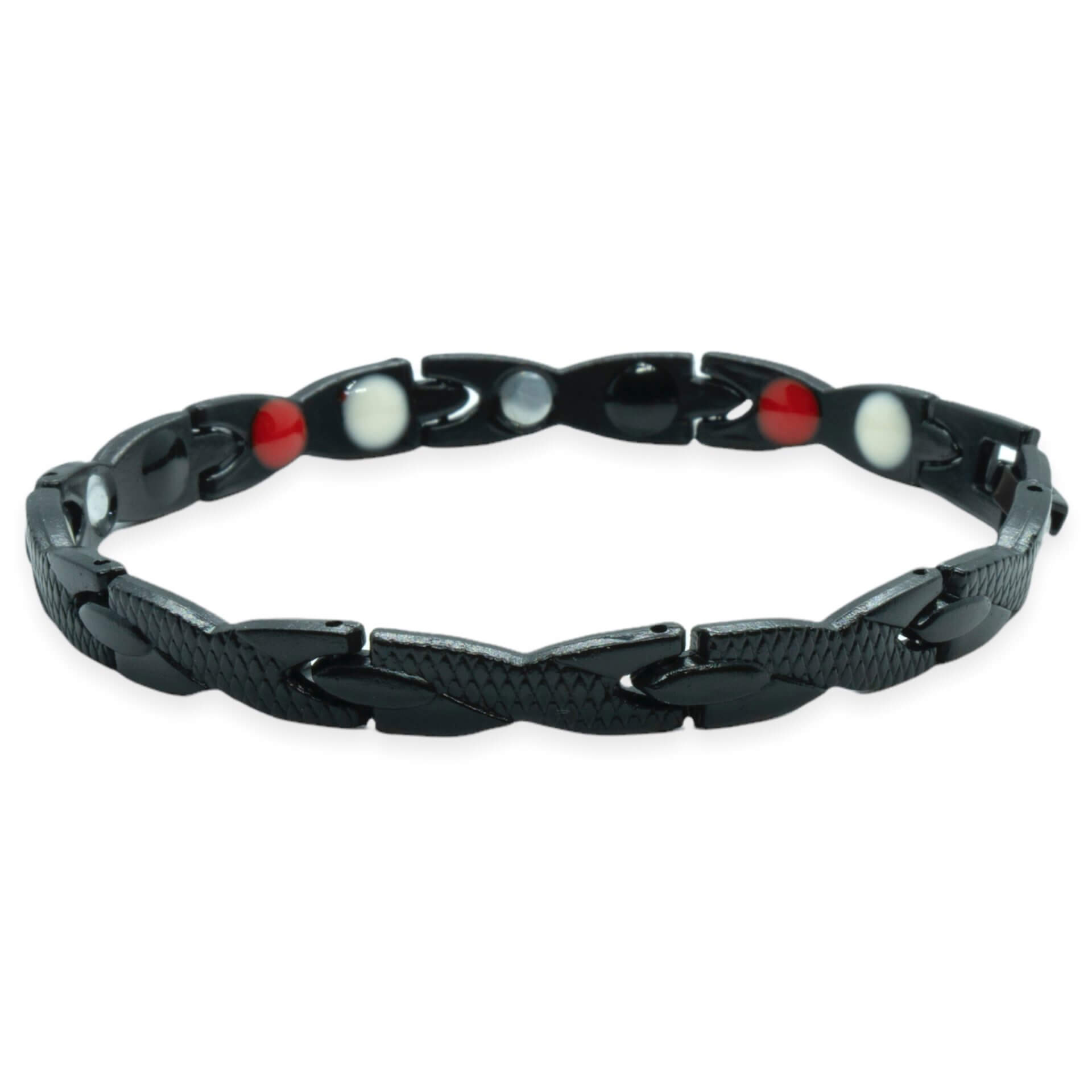 Magneet Armband - Snake Grey Black